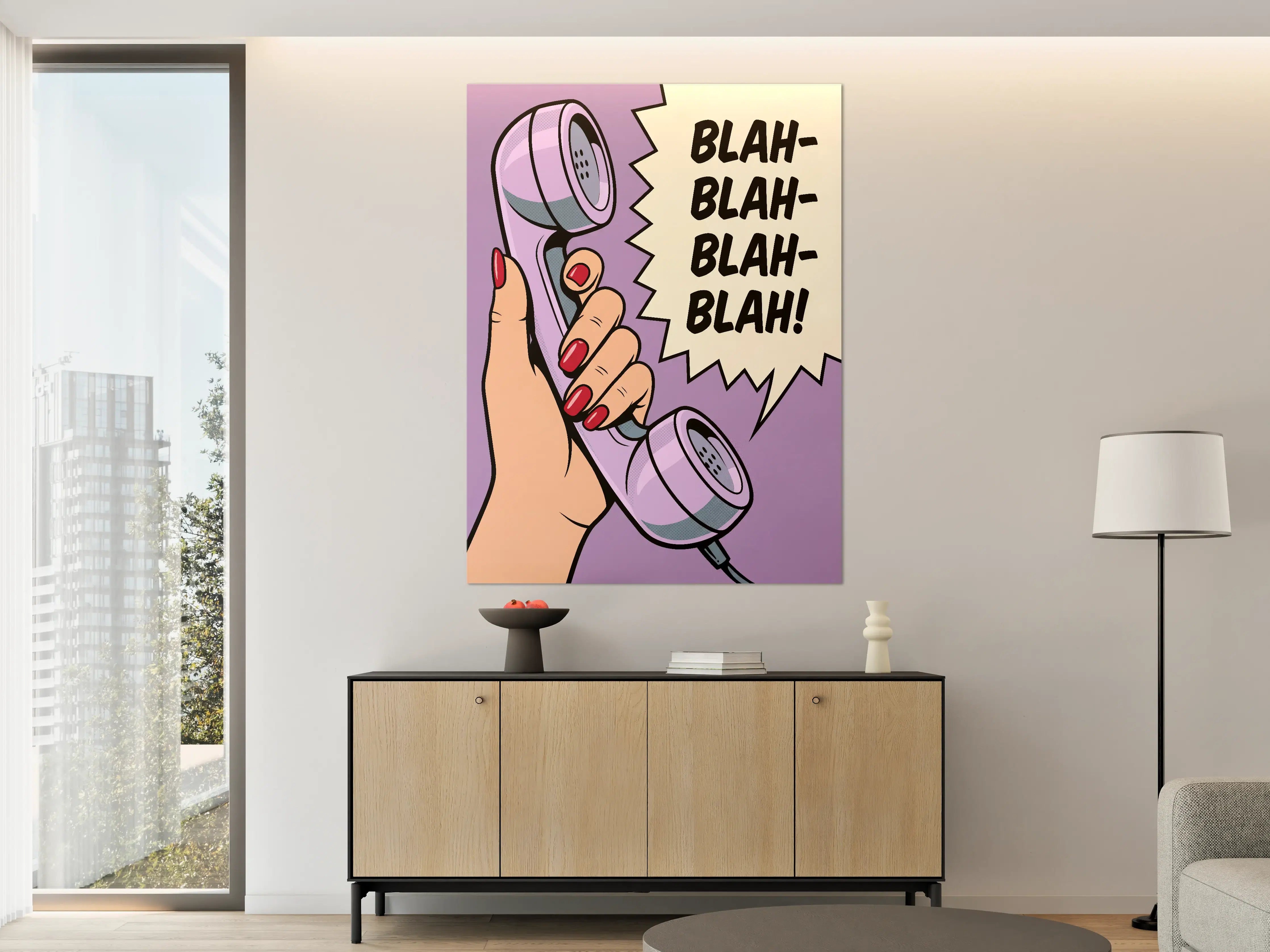 Große Wandbilder - Pop Art Telefon mit Sprechblase