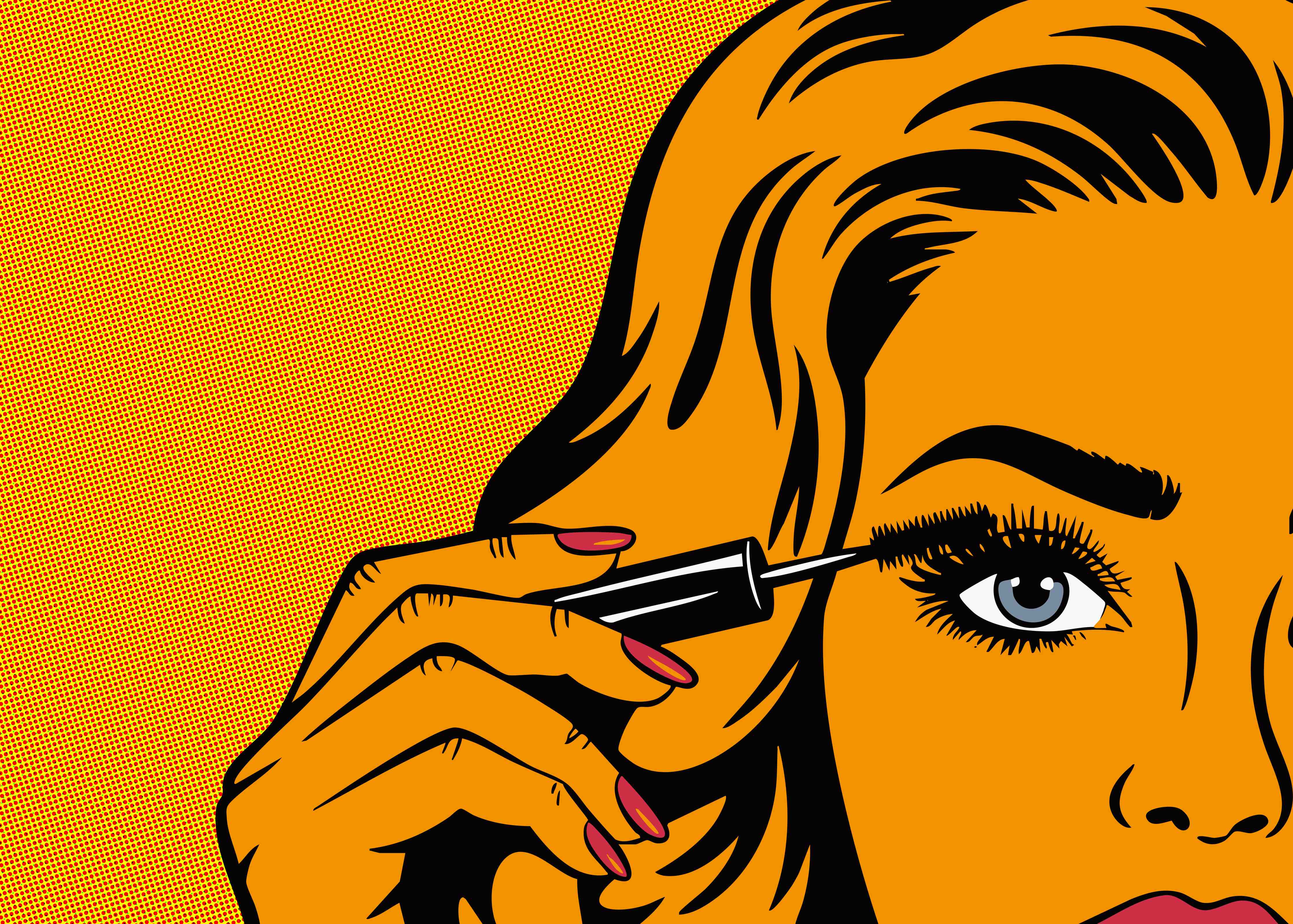 Große Wandbilder-Pop Artwork Frau mit Mascara