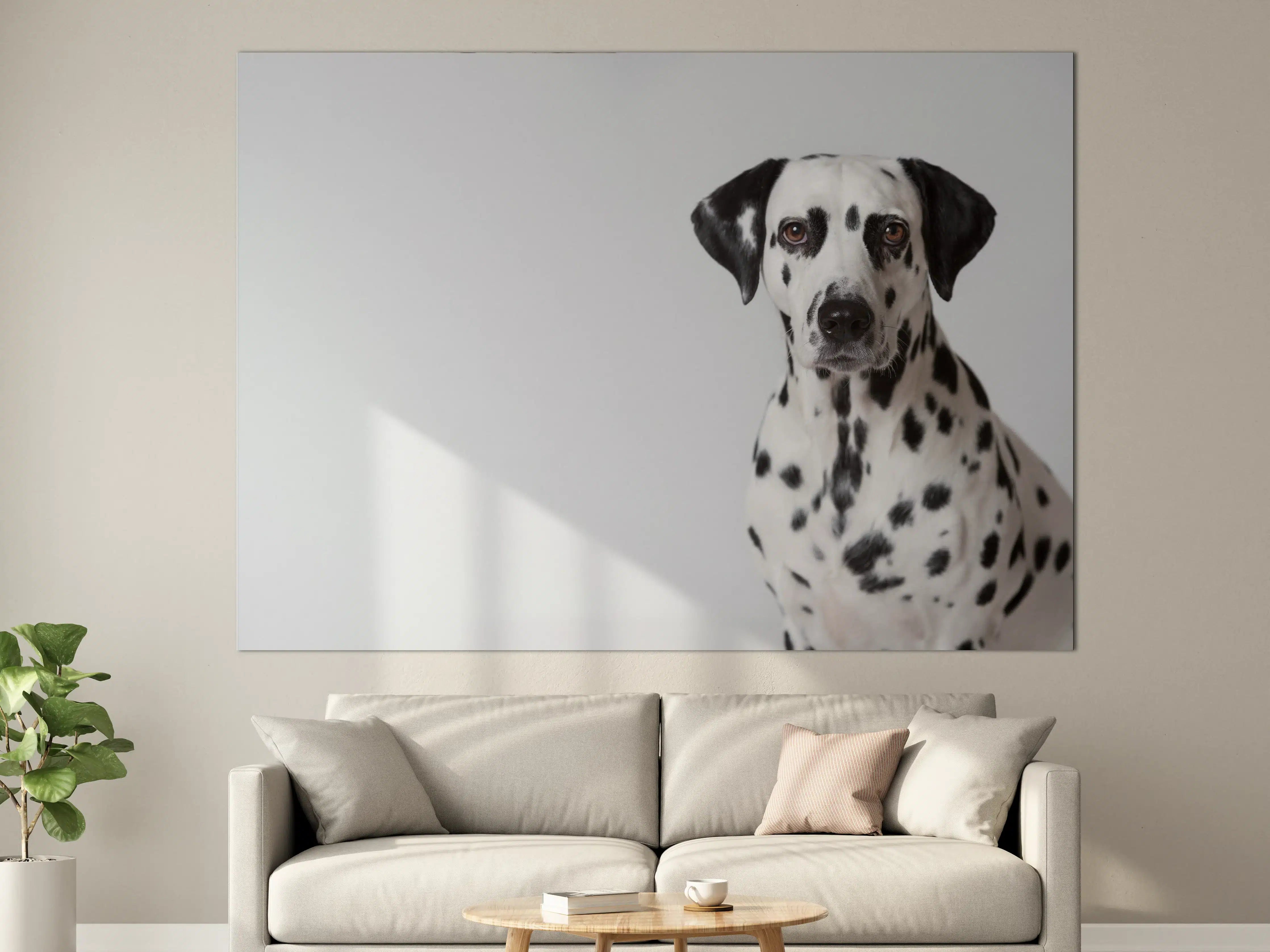 Große Wandbilder - Portrait eines Dalmatiners auf weißem Hintergrund