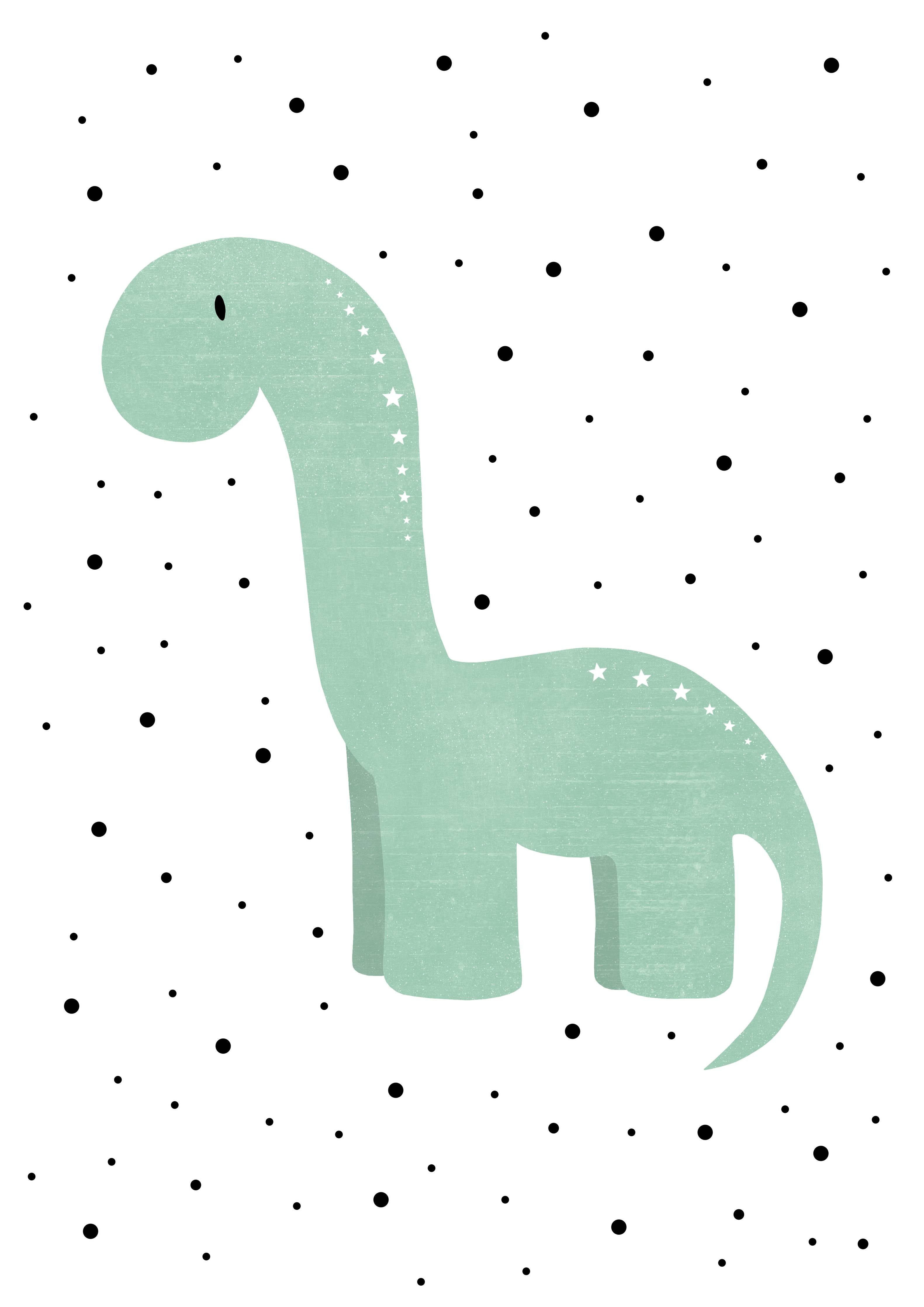 Große Wandbilder-Prächtiges Dinosaurier-Design in Pastellgrün