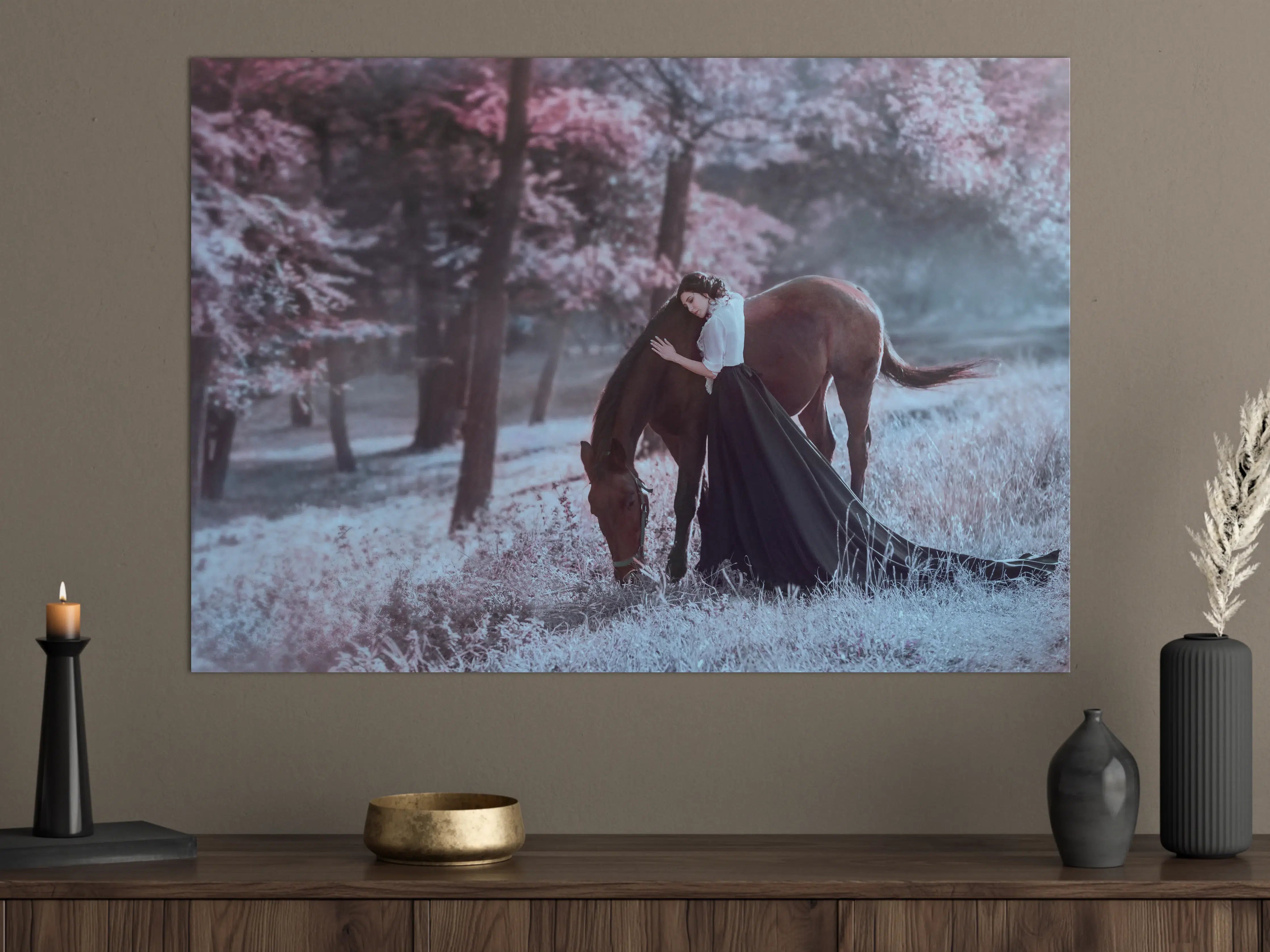 Große Wandbilder - Prinzessin mit Pferd - Herbst