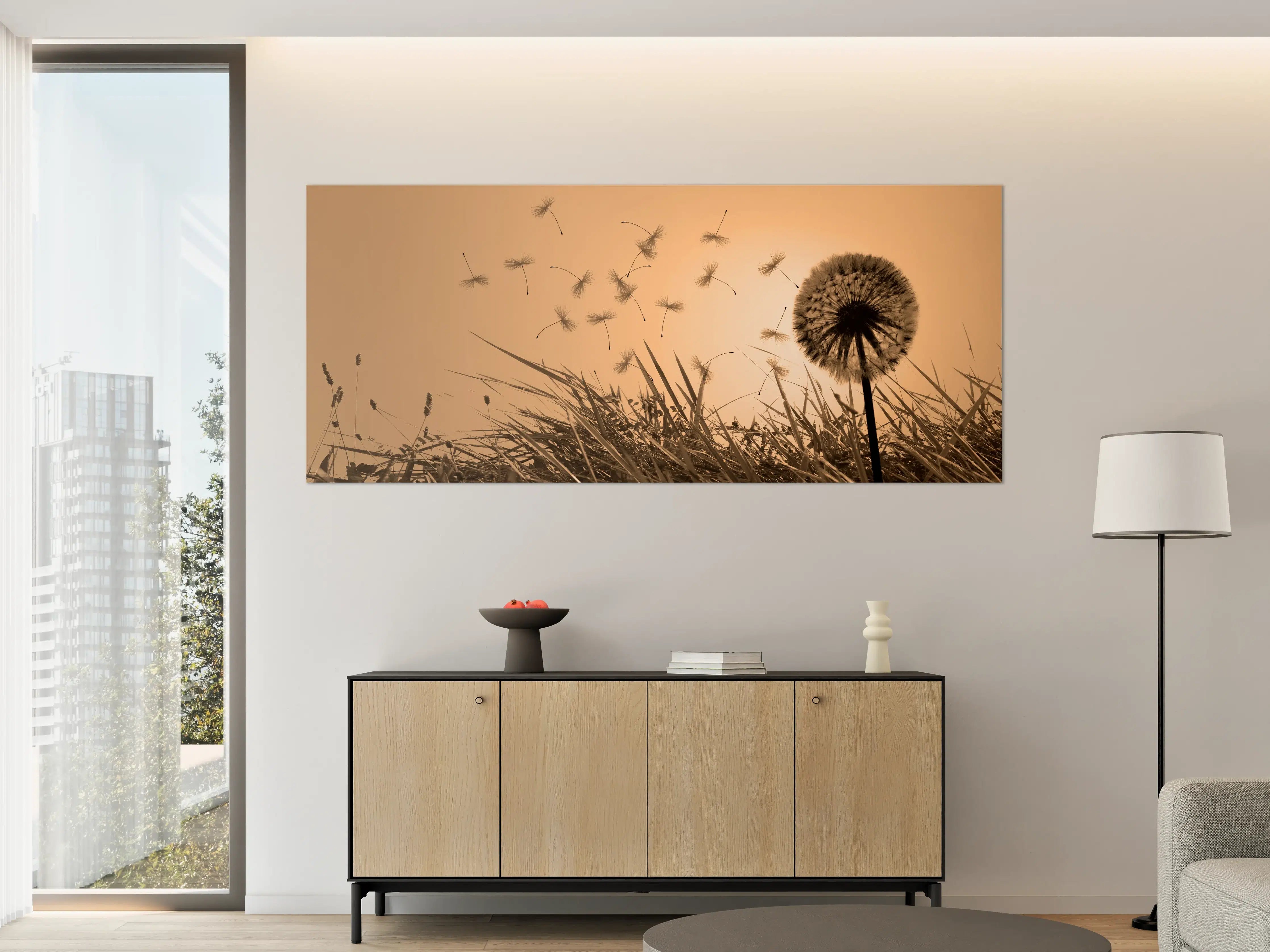 Große Wandbilder - Pusteblume beim Sonnenuntergang