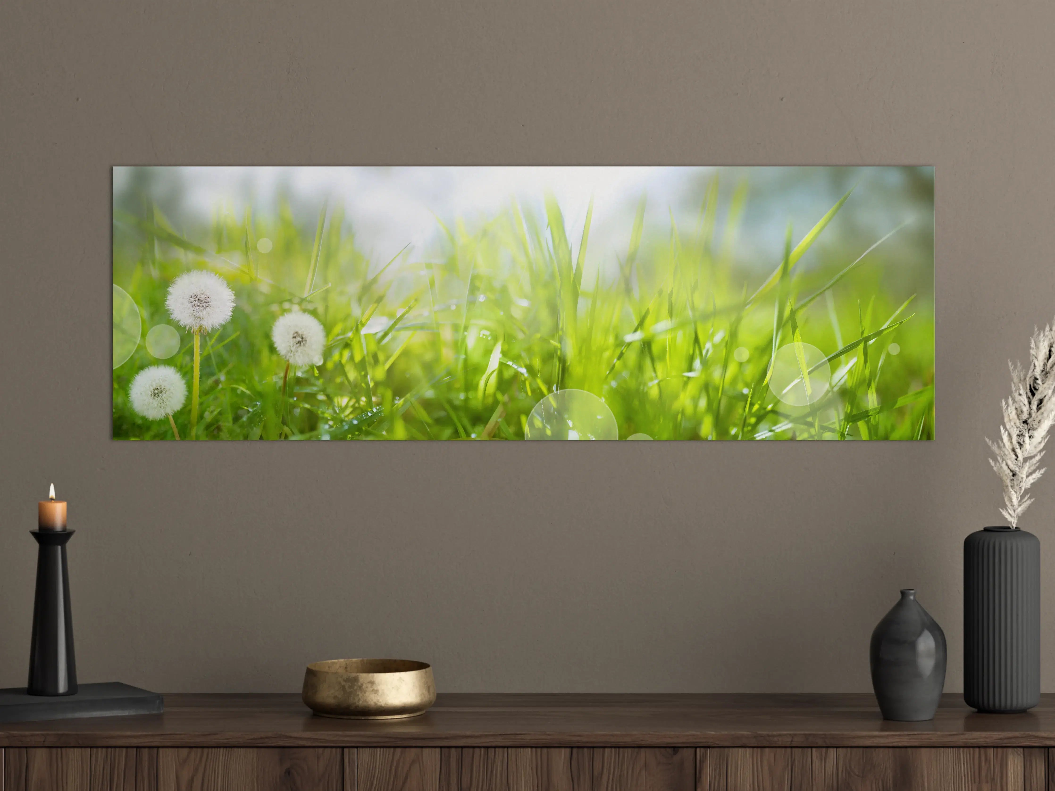 Große Wandbilder - Pusteblumen auf grüner Wiese