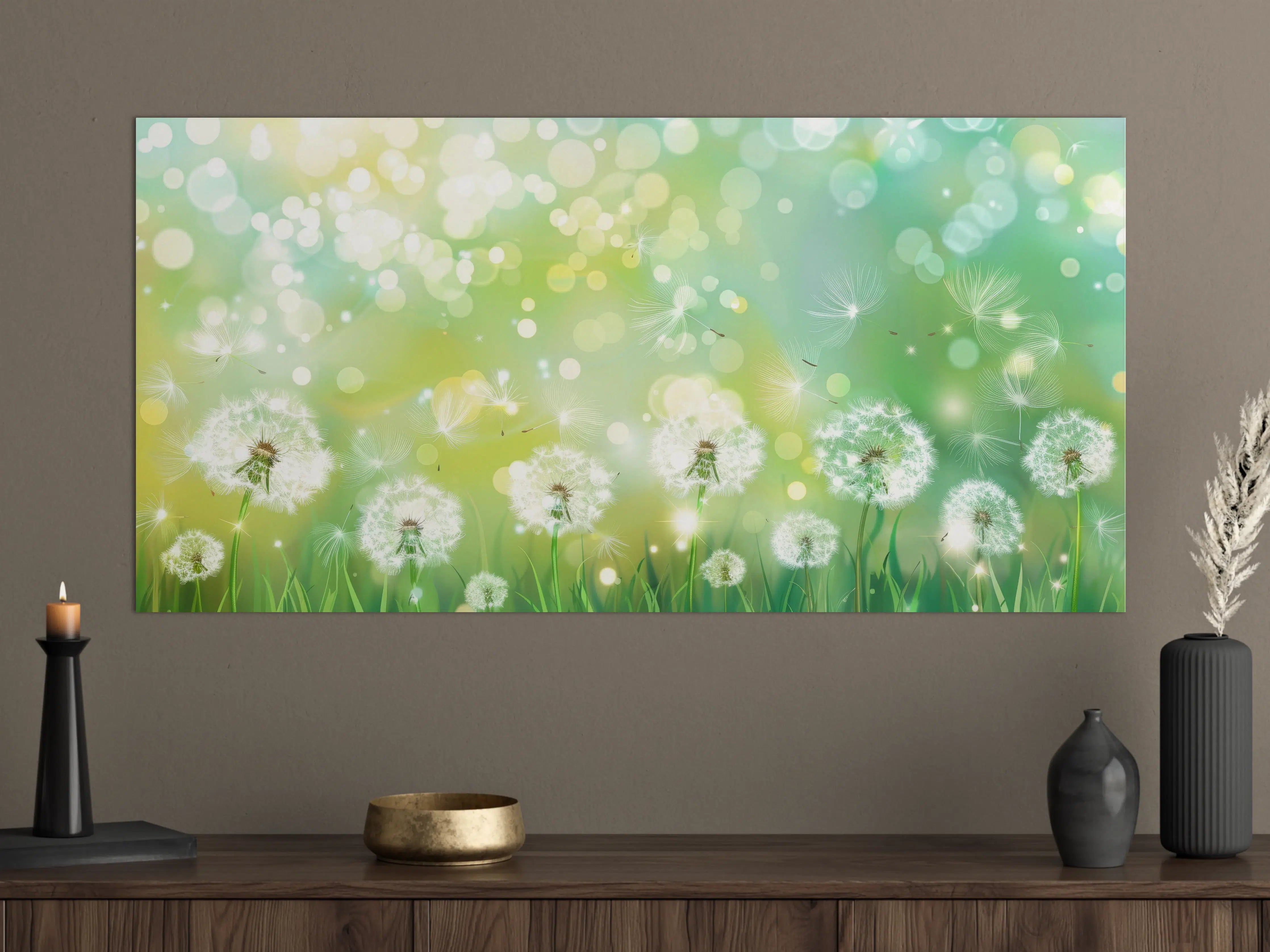 Große Wandbilder - Pusteblumen im Frühlingsgrün