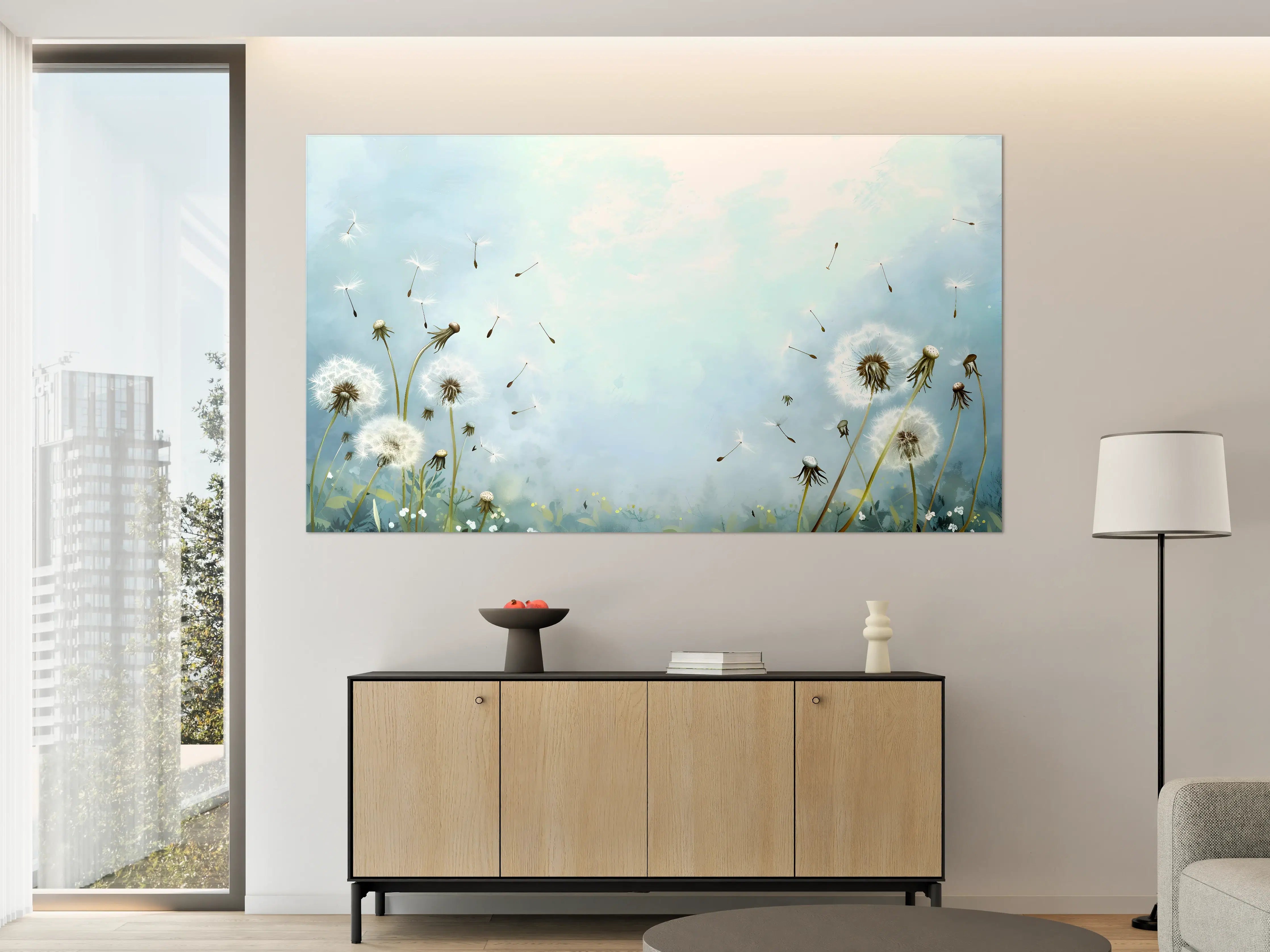 Große Wandbilder - Pusteblumen im blauen Himmel