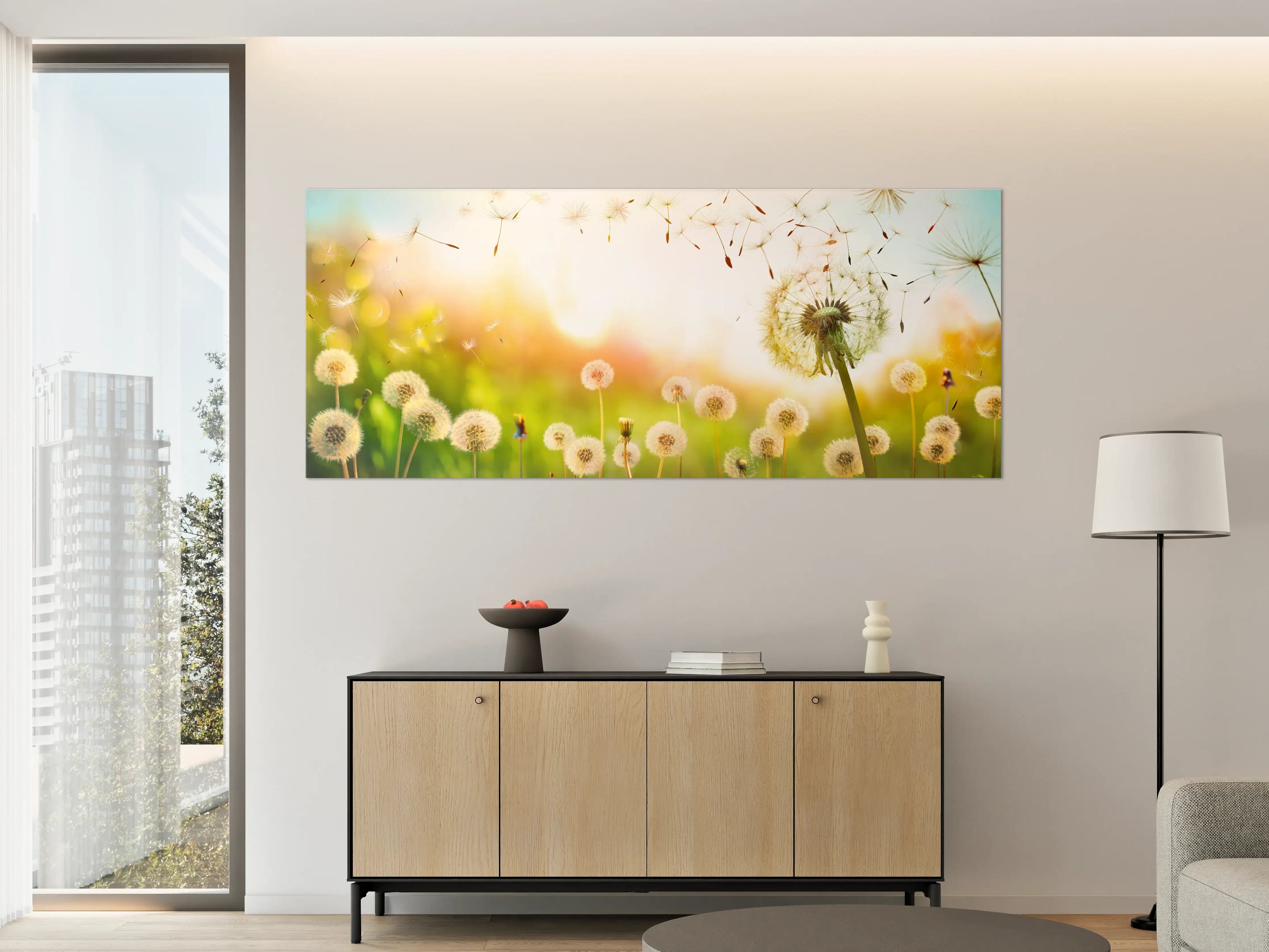 Große Wandbilder - Pusteblumen im goldenen Licht