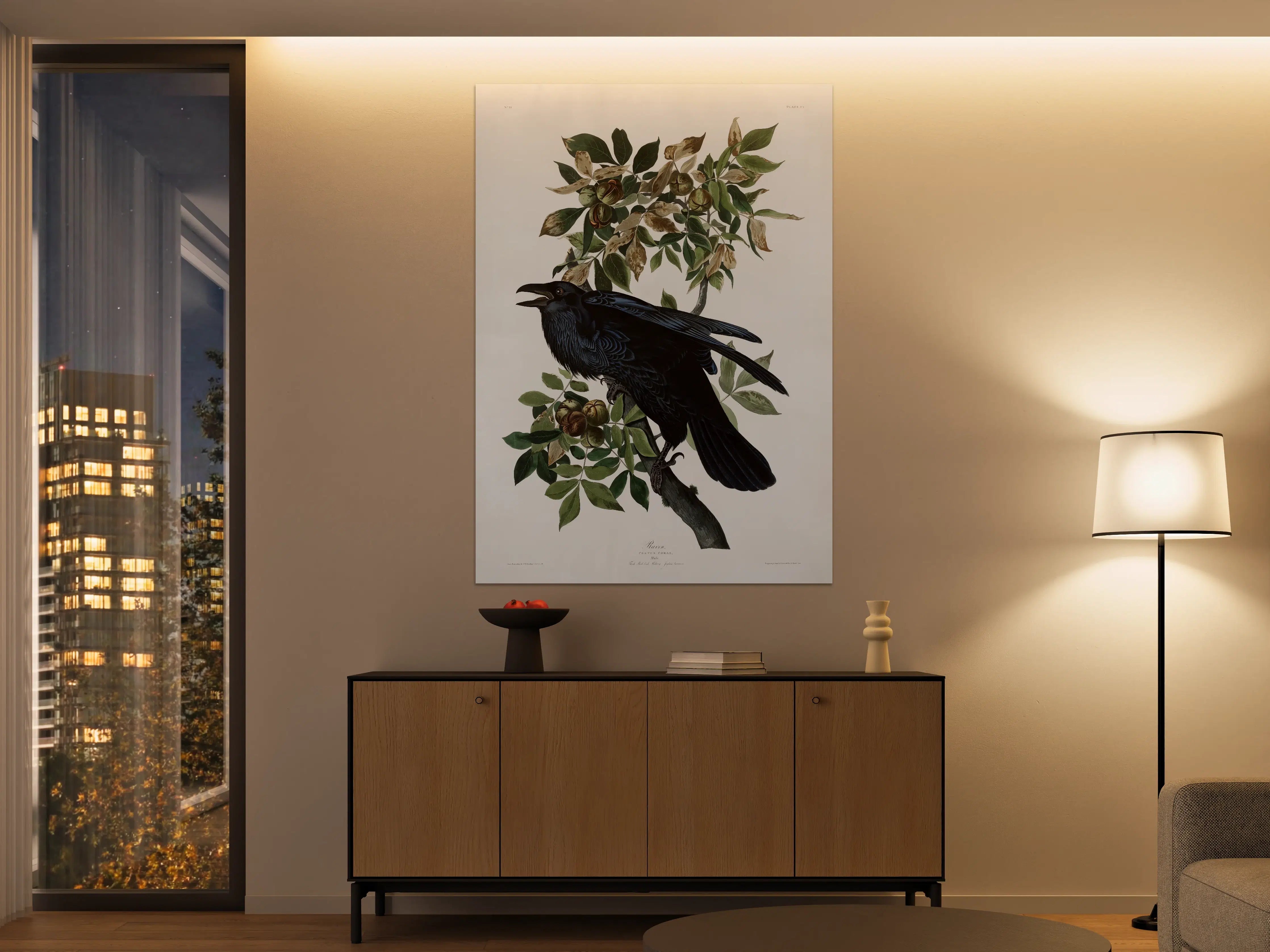 Große Wandbilder - Raben Portrait - John James Audubon