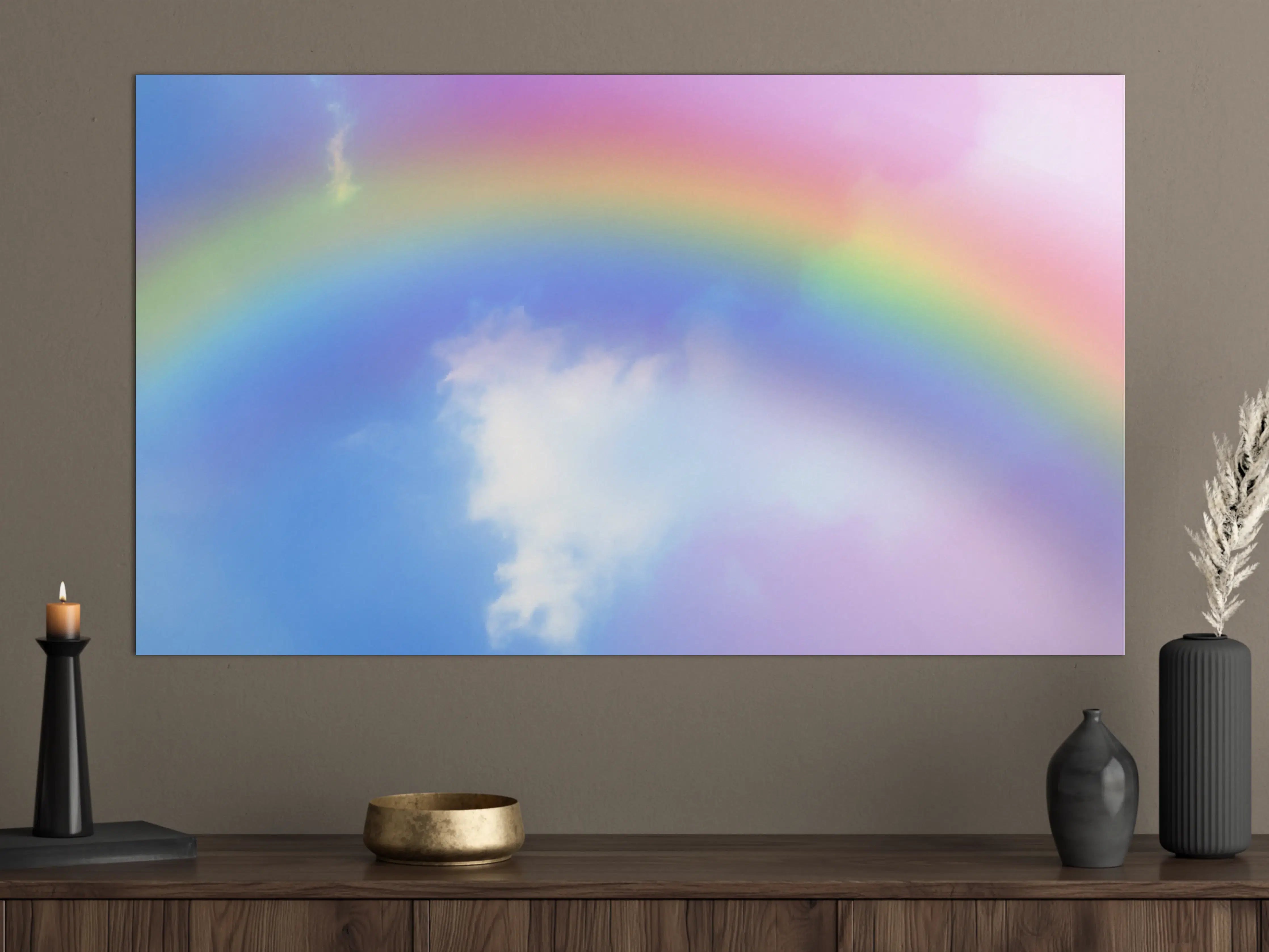 Große Wandbilder - Regenbogen im Wolkenhimmel