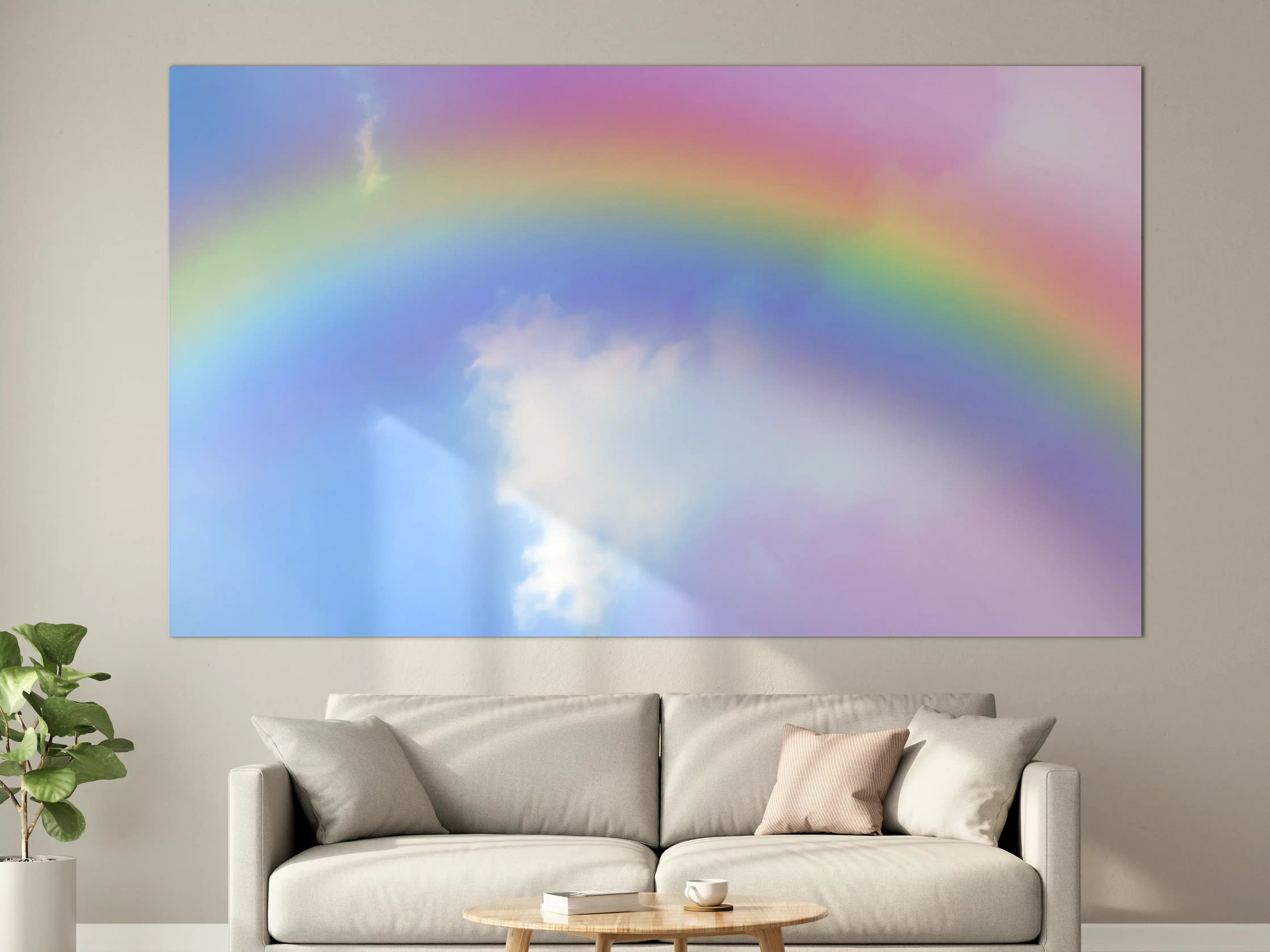Große Wandbilder - Regenbogen im Wolkenhimmel