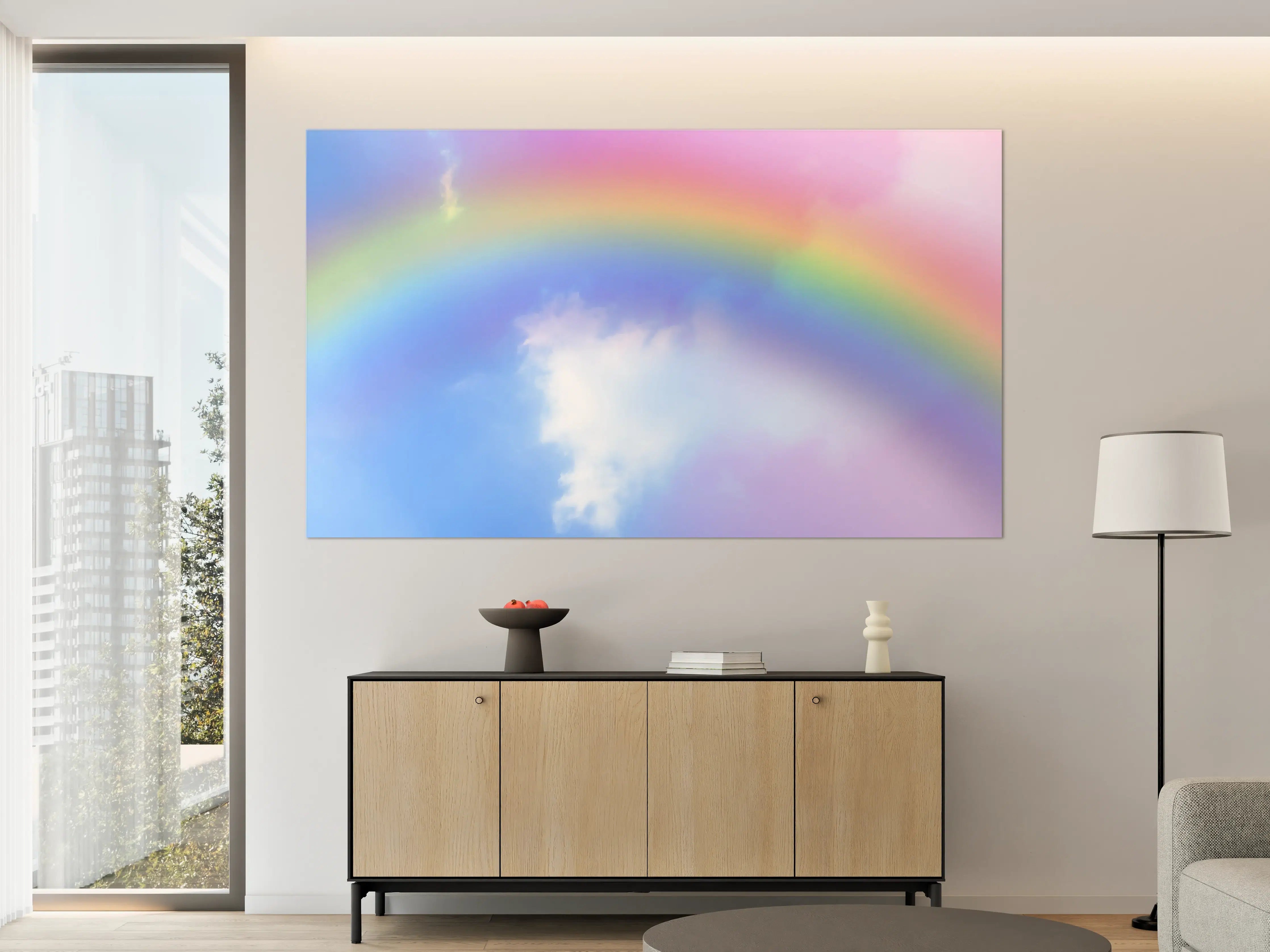 Große Wandbilder - Regenbogen im Wolkenhimmel