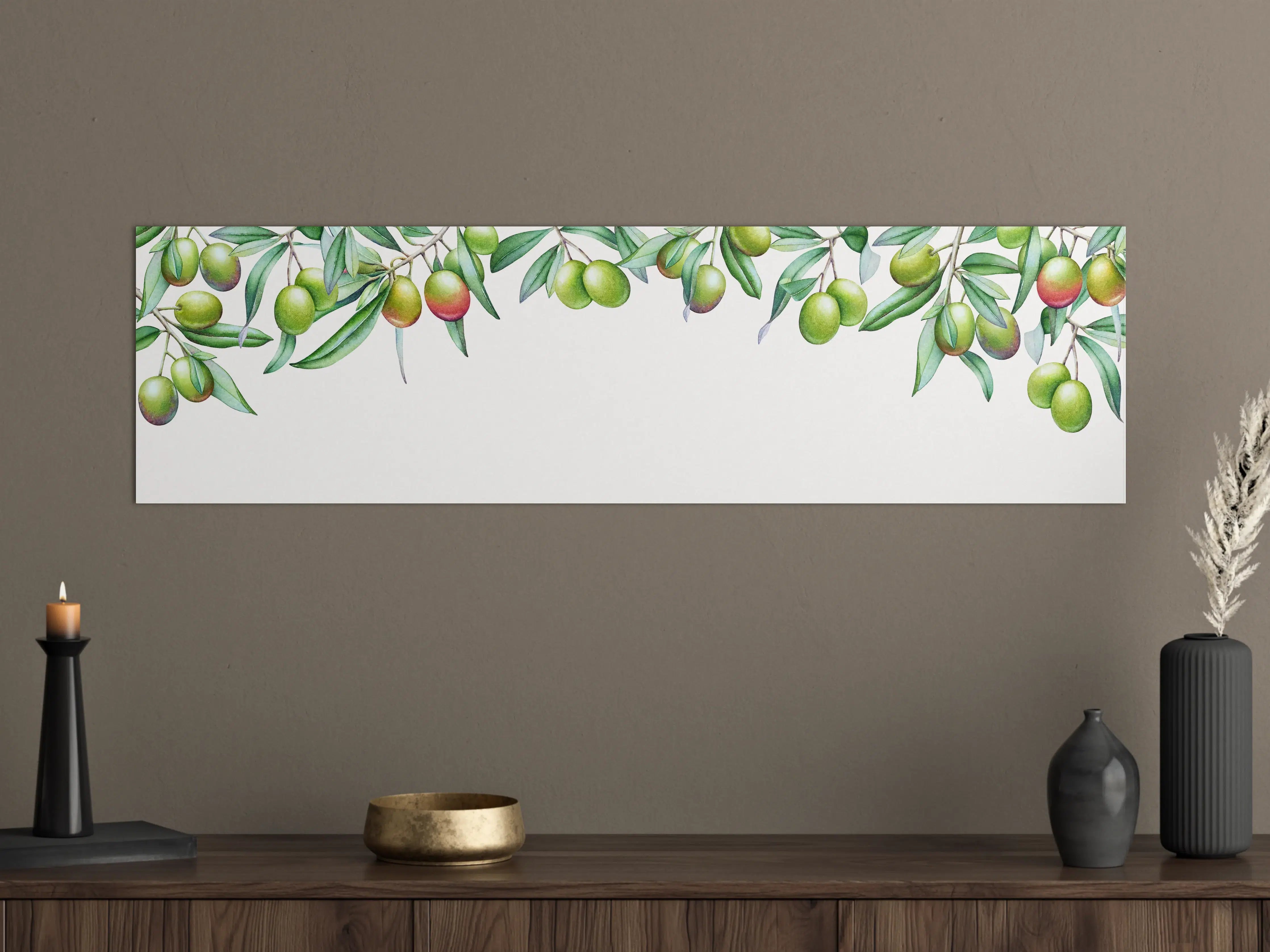 Große Wandbilder - Reife Olive mit grünen und violetten Früchten