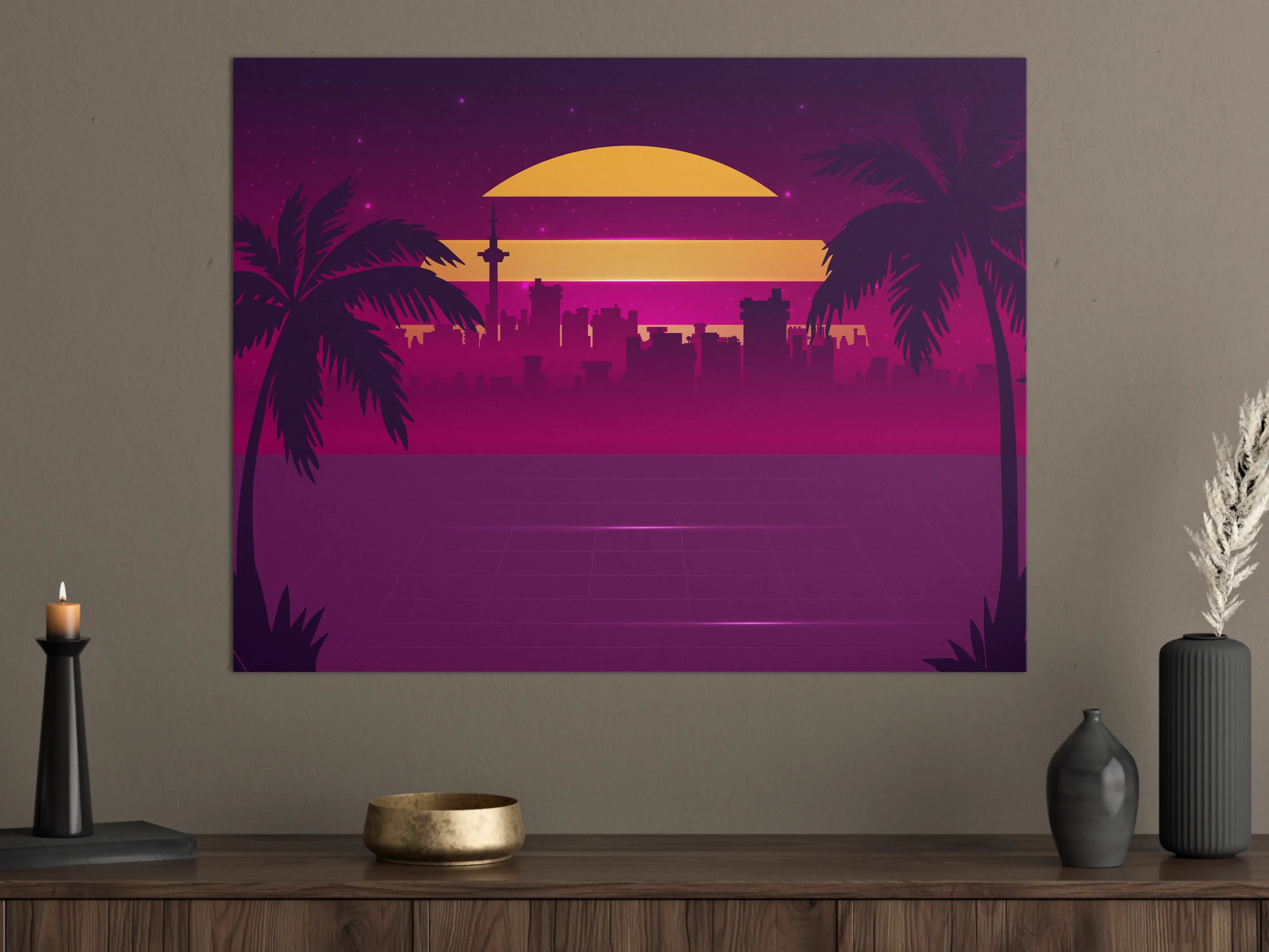 Große Wandbilder - Retro-Future Sonnenuntergang
