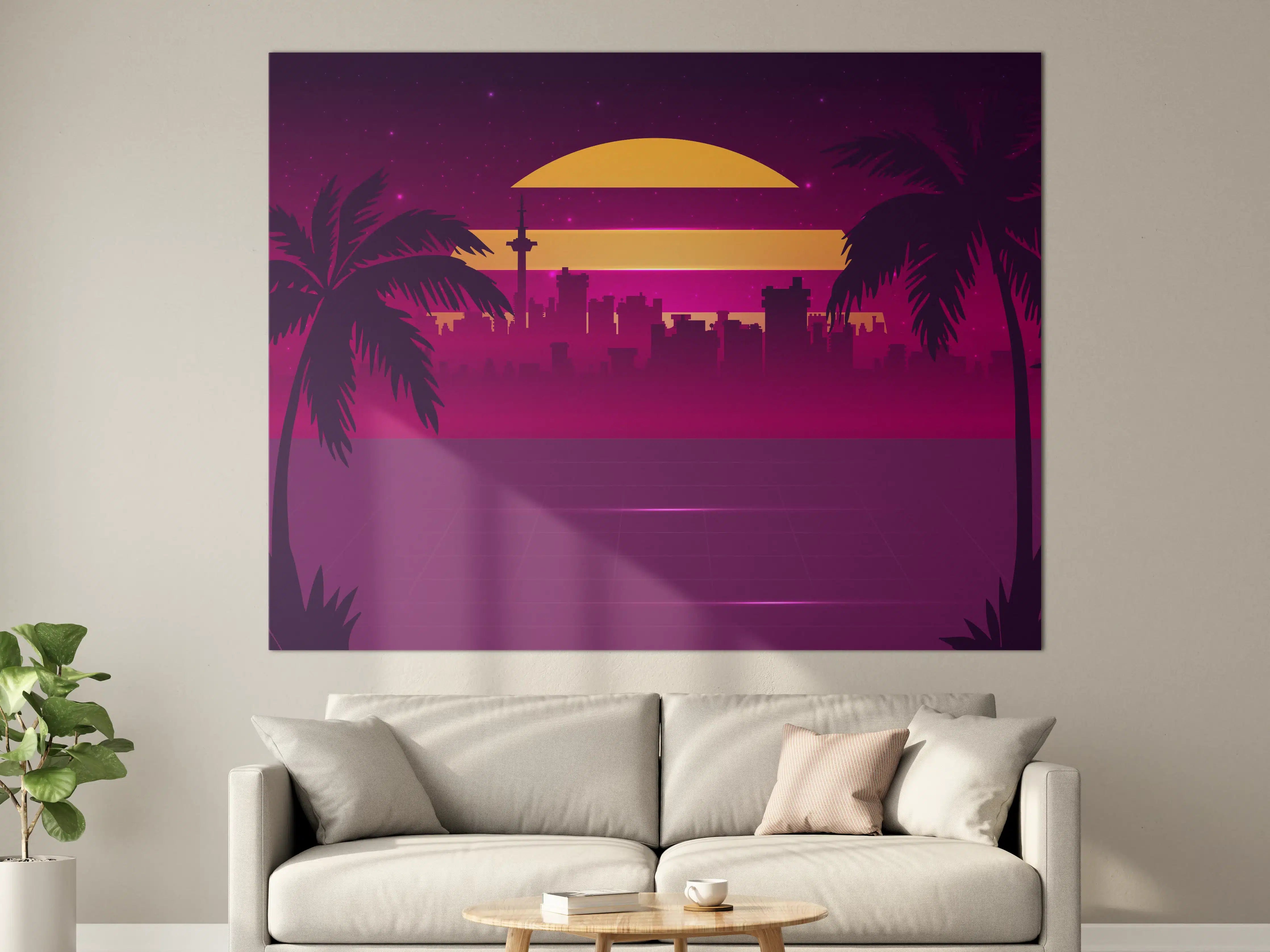 Große Wandbilder - Retro-Future Sonnenuntergang