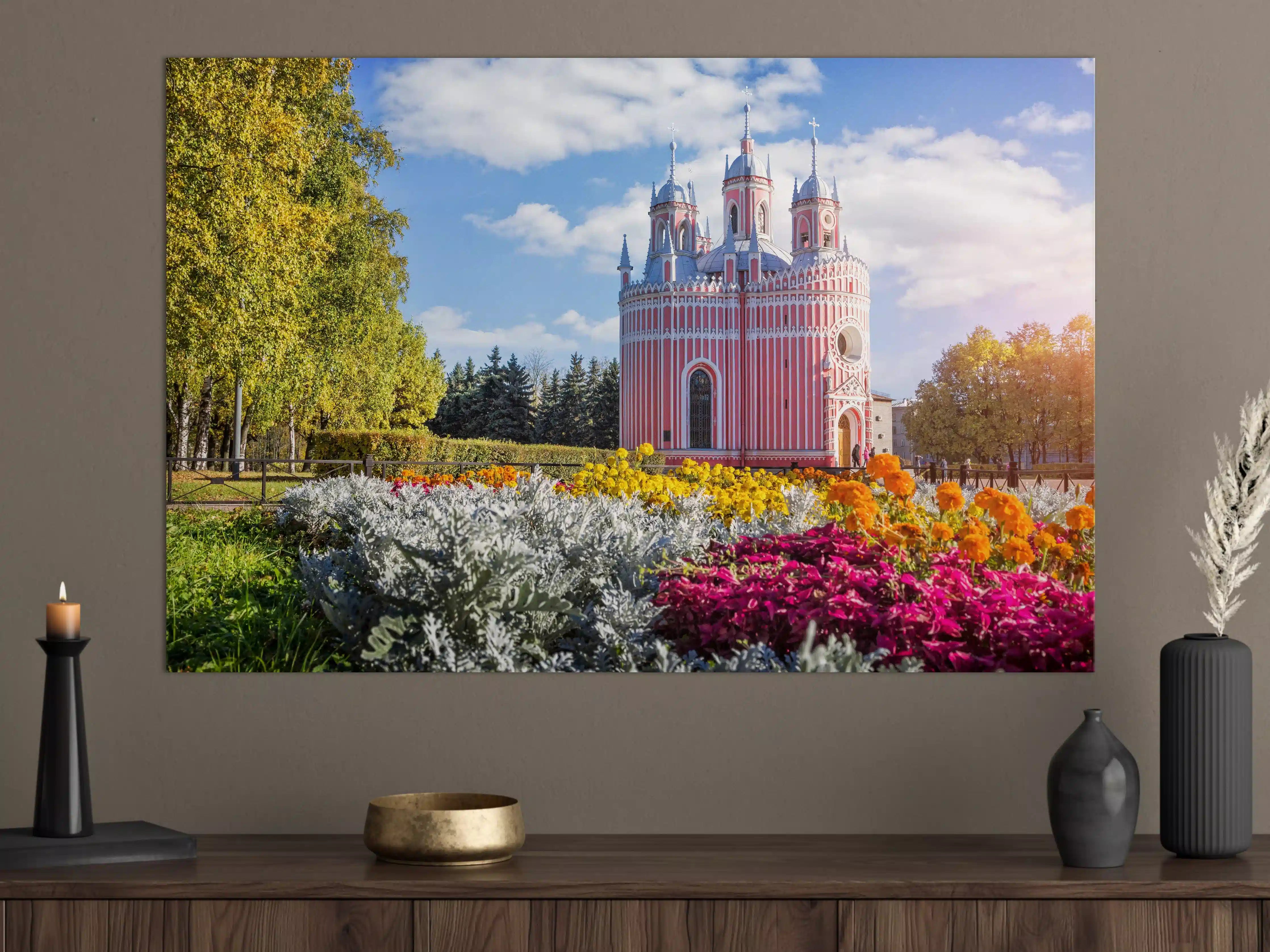 Große Wandbilder - Rötliche Kirche in St. Petersburg