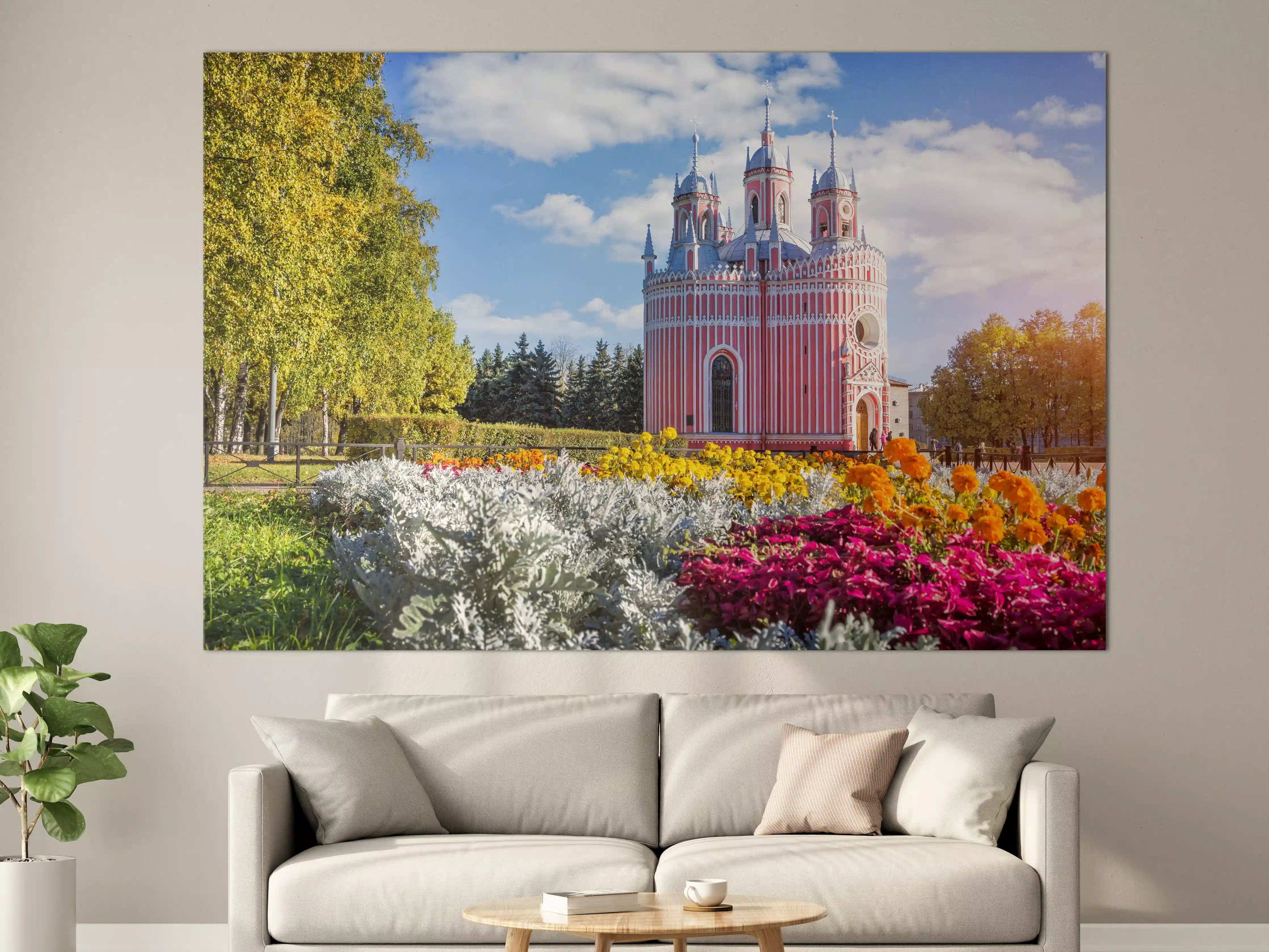 Große Wandbilder - Rötliche Kirche in St. Petersburg