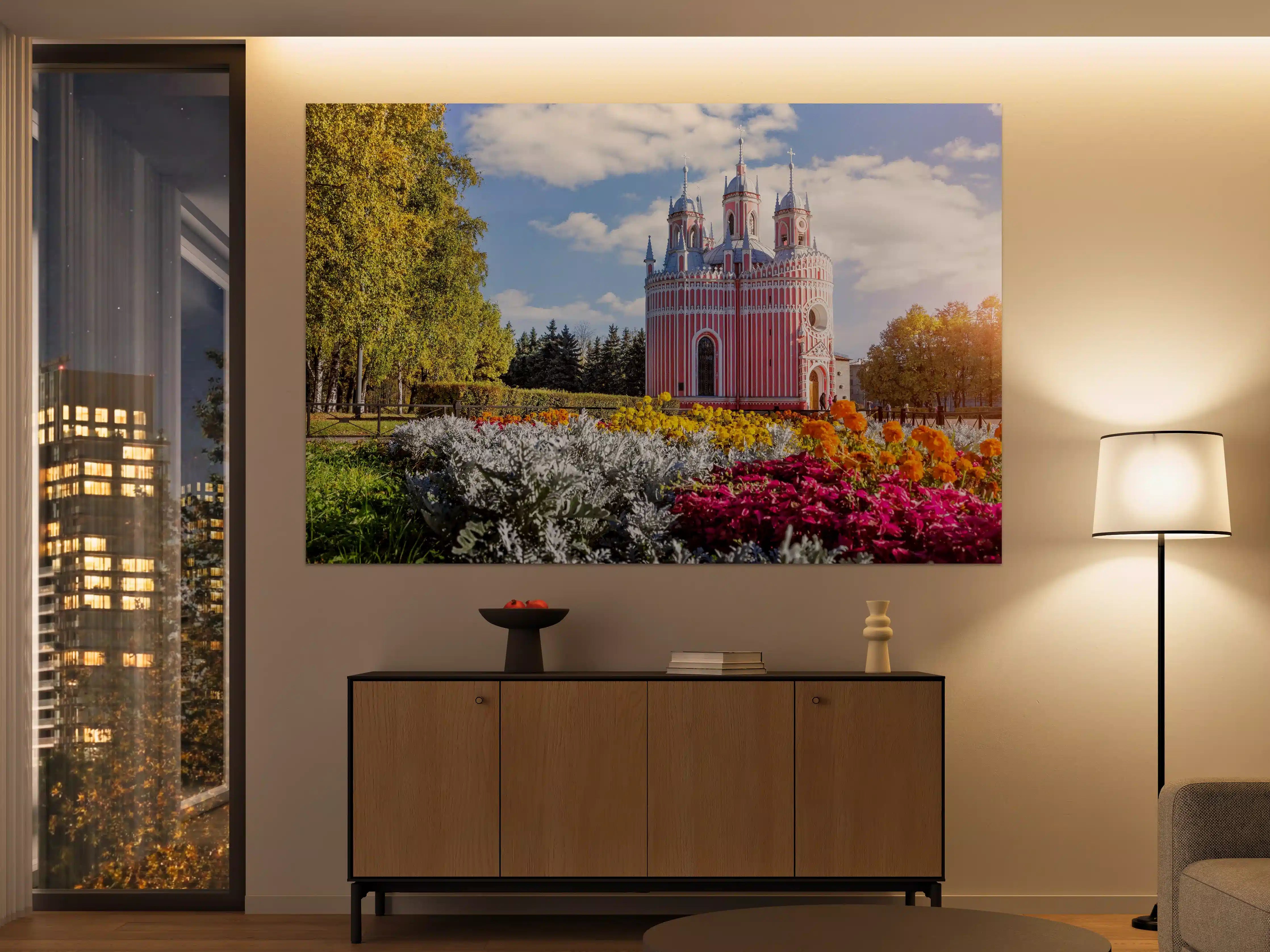 Große Wandbilder - Rötliche Kirche in St. Petersburg