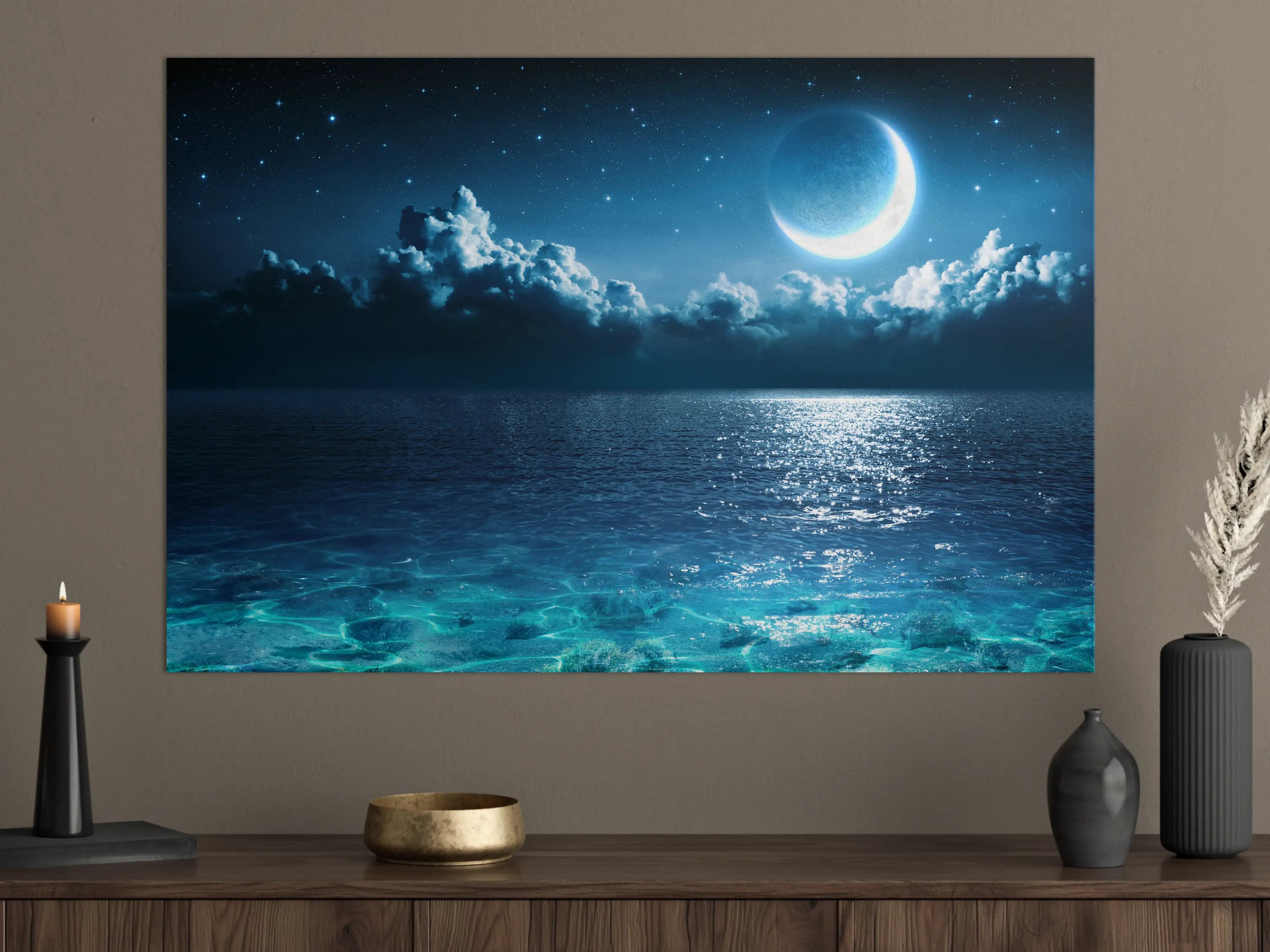Große Wandbilder - Romantischer Mond - magische Nacht