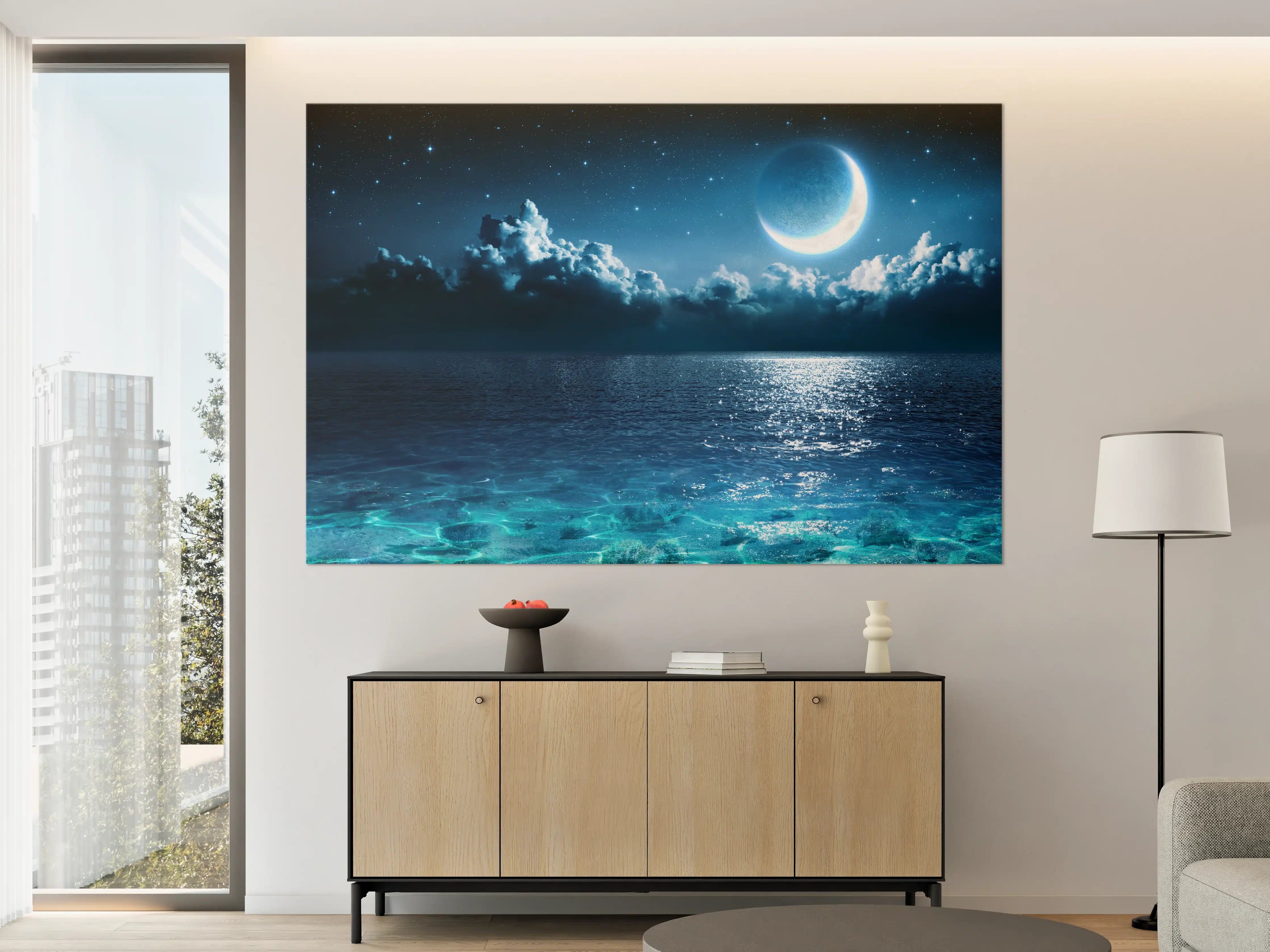 Große Wandbilder - Romantischer Mond - magische Nacht