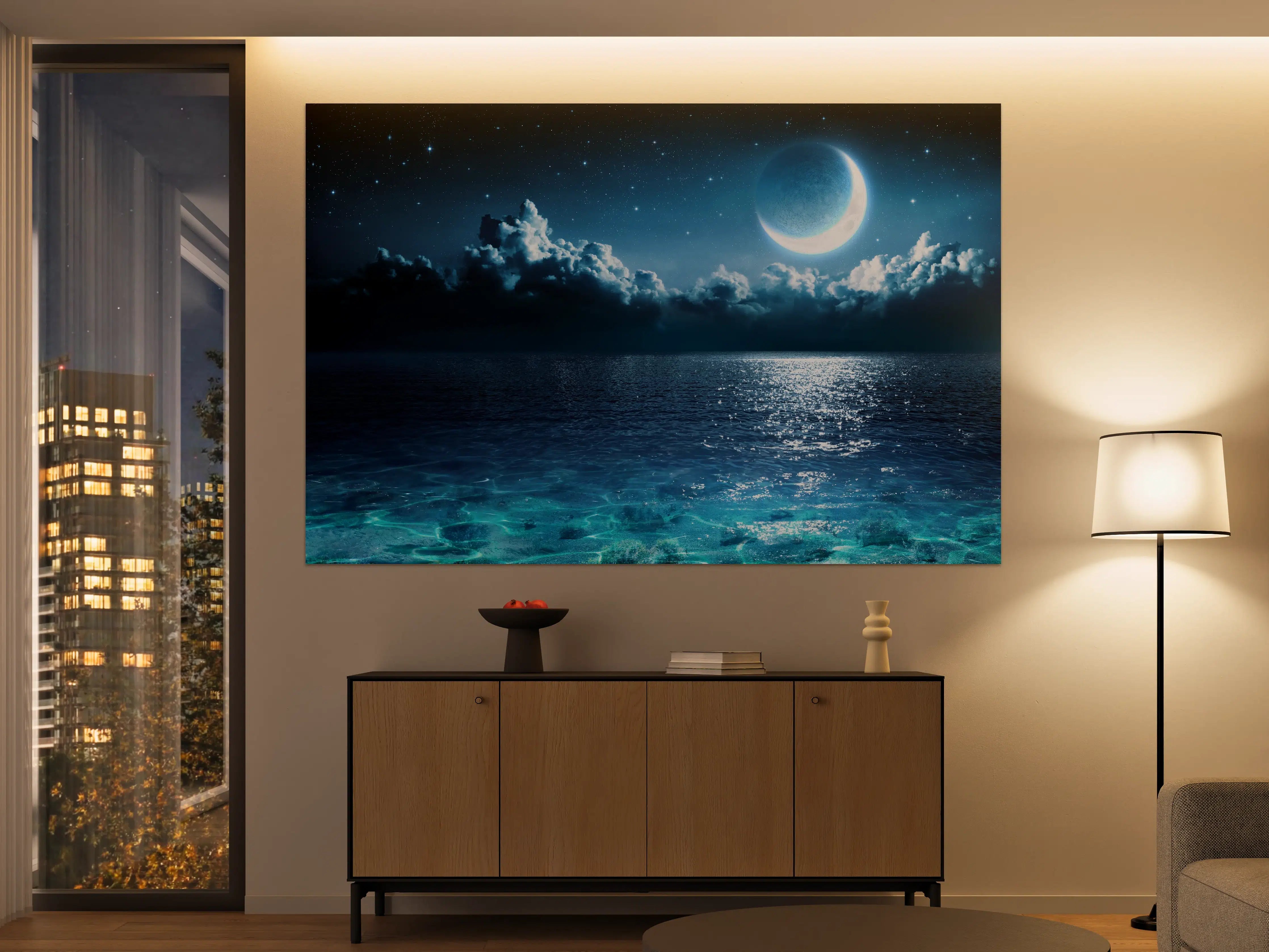 Große Wandbilder - Romantischer Mond - magische Nacht