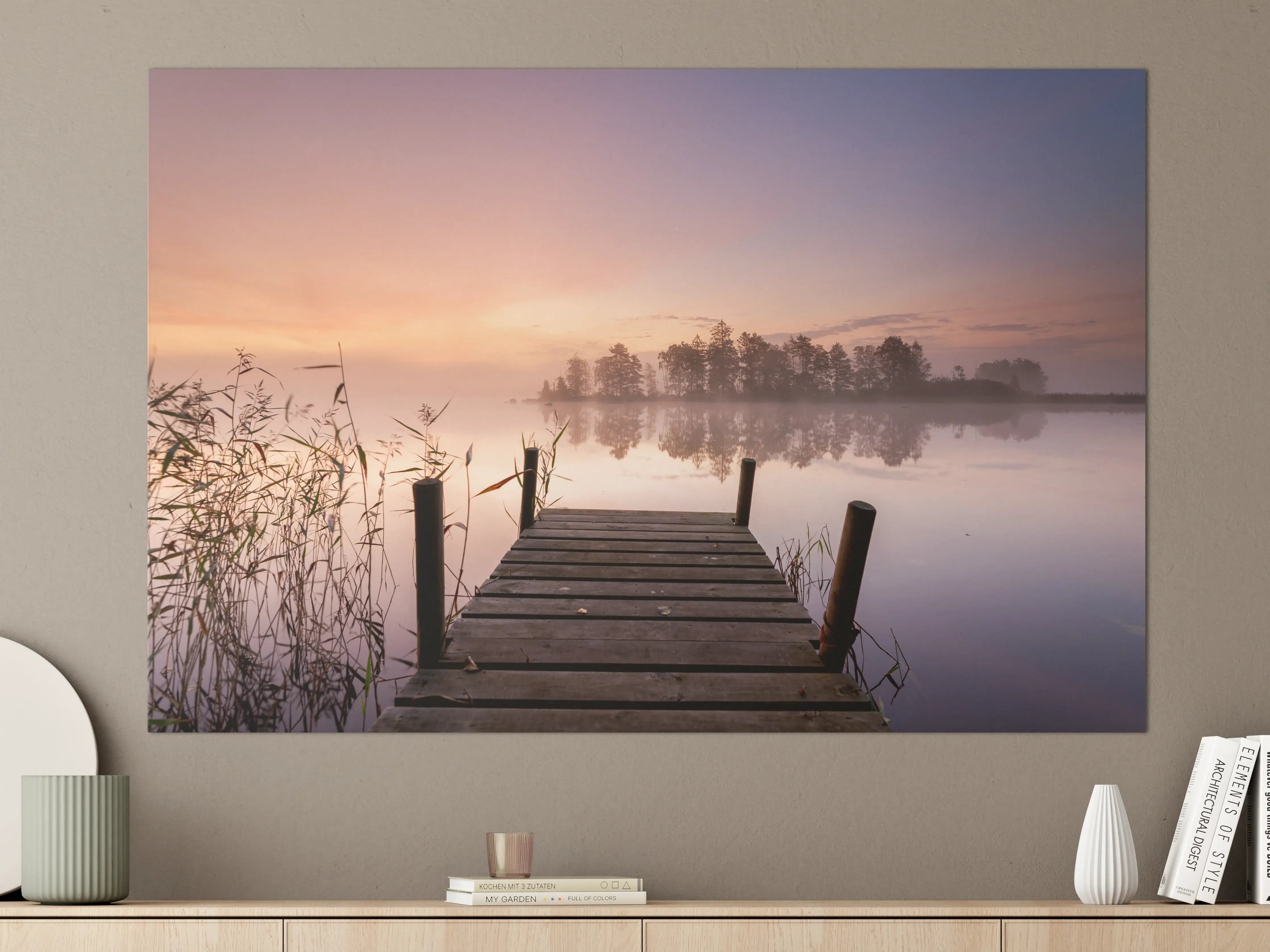Große Wandbilder - Romantischer Sonnenaufgang über See