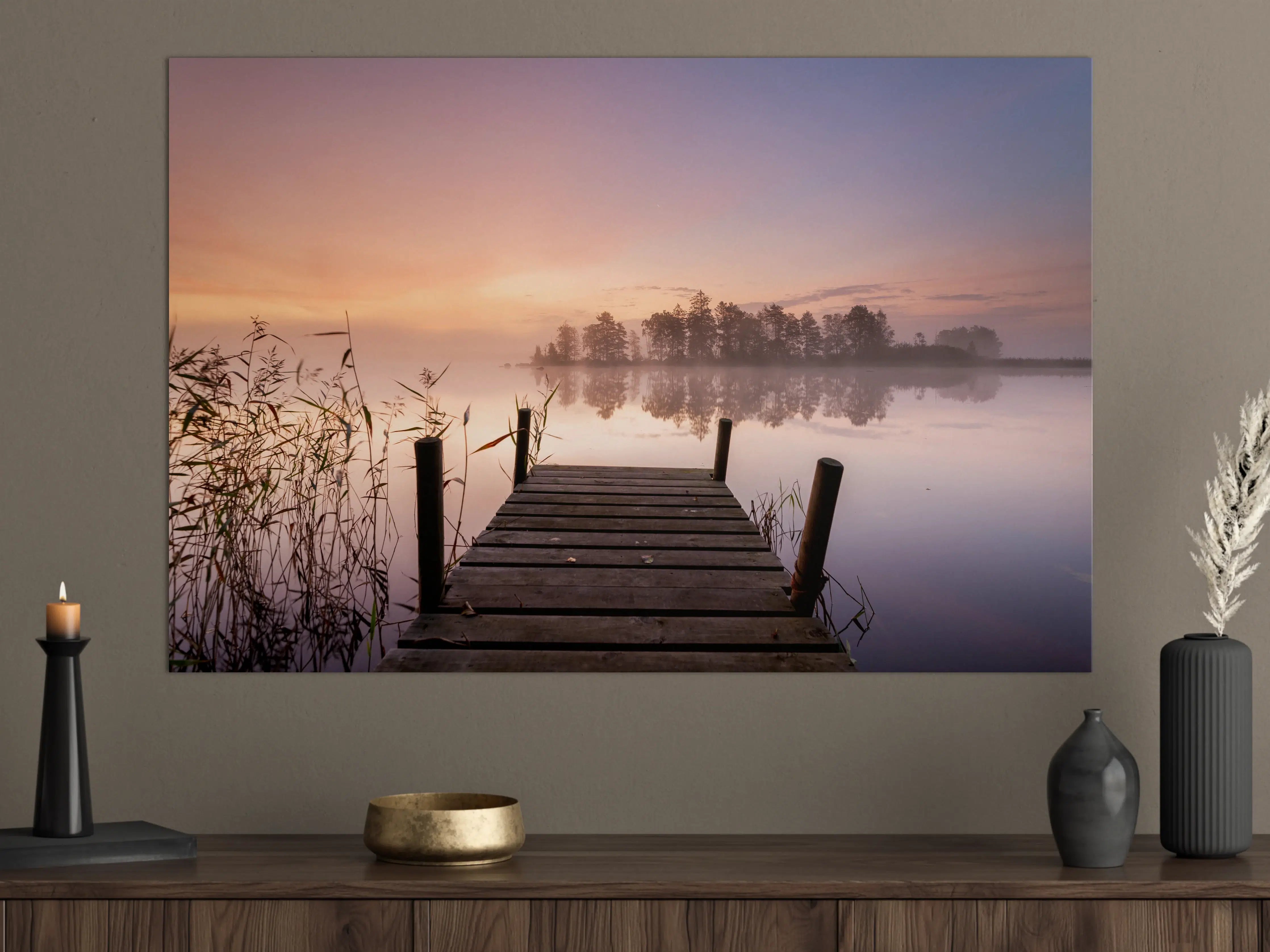 Große Wandbilder - Romantischer Sonnenaufgang über See