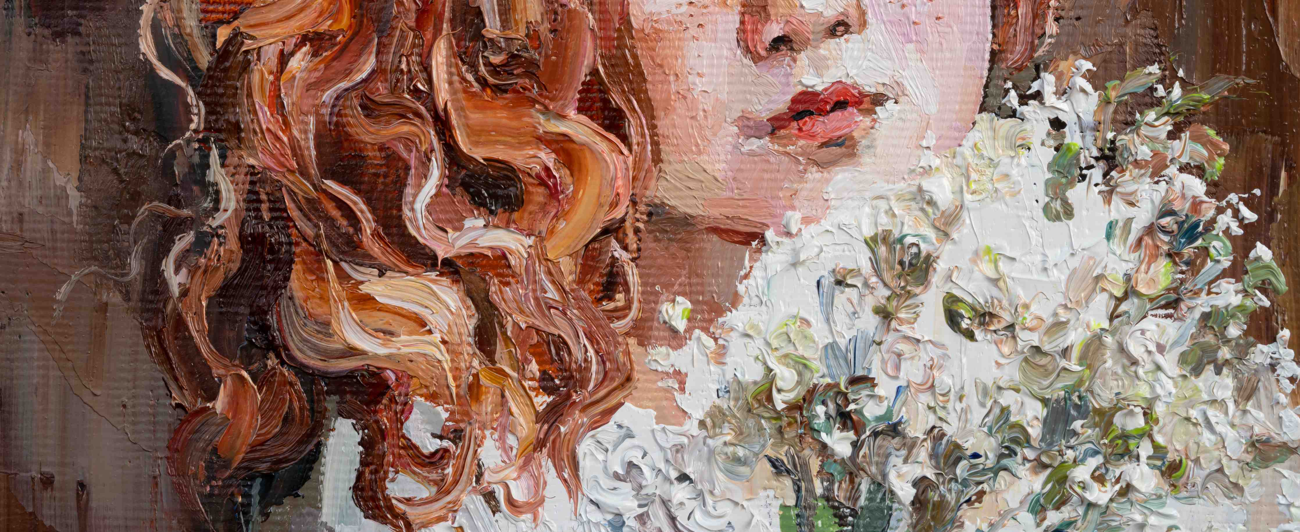 Große Wandbilder-Romantisches Portrait mit Blumenbouquet