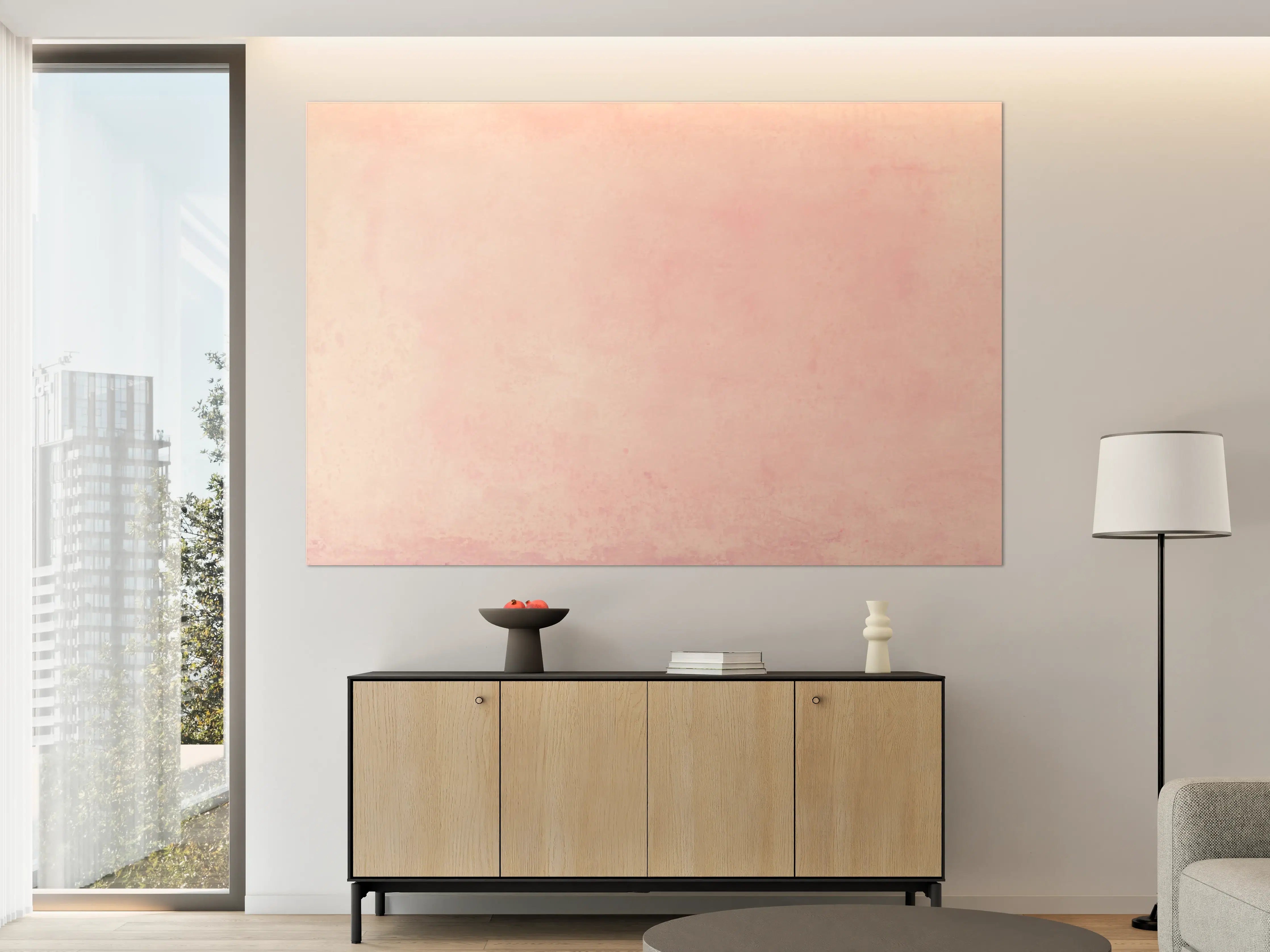 Große Wandbilder - Rosa Aquarell - Pastellfarben