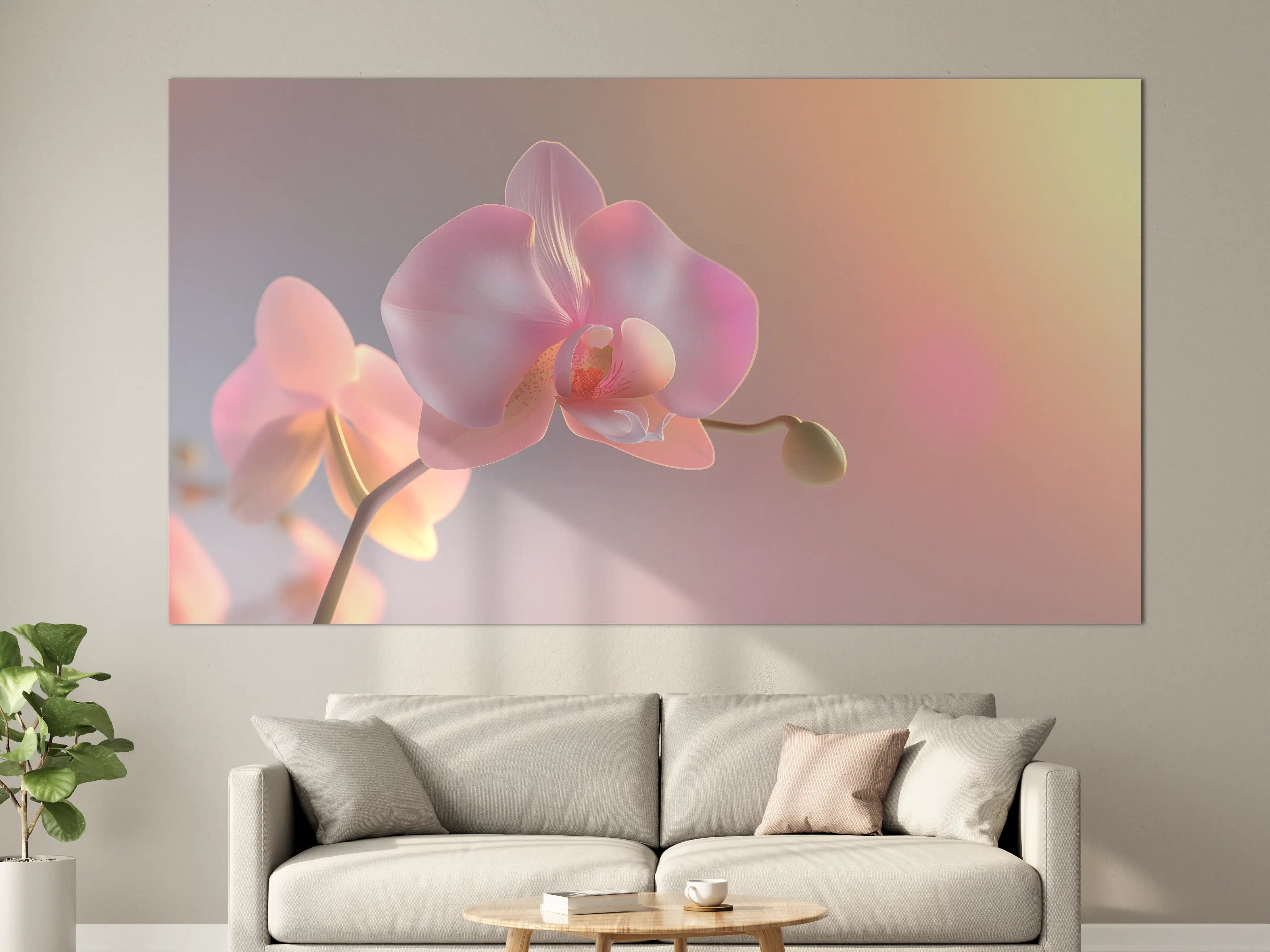 Große Wandbilder - Rosa Orchidee Pastellhintergrund