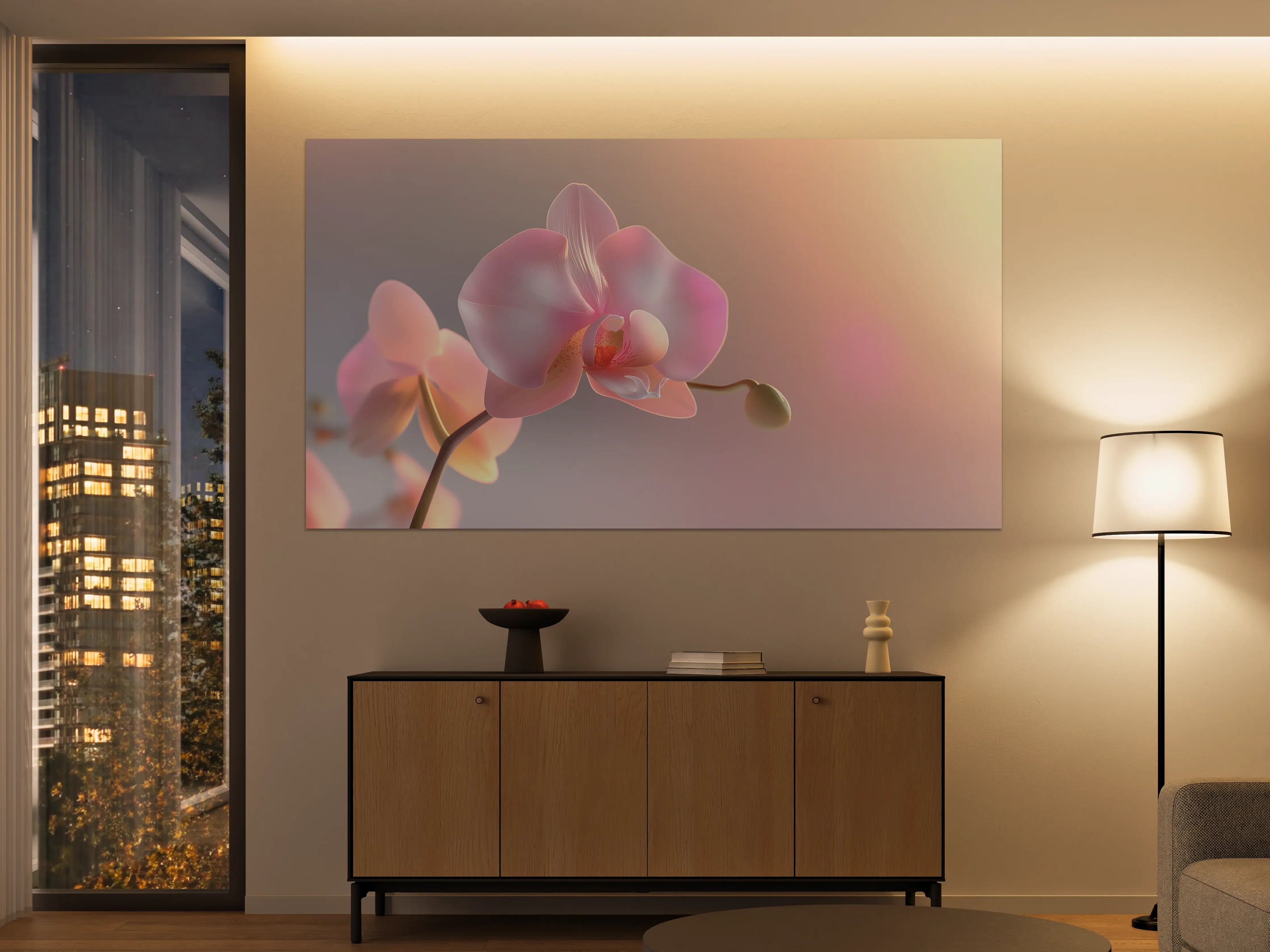 Große Wandbilder - Rosa Orchidee Pastellhintergrund