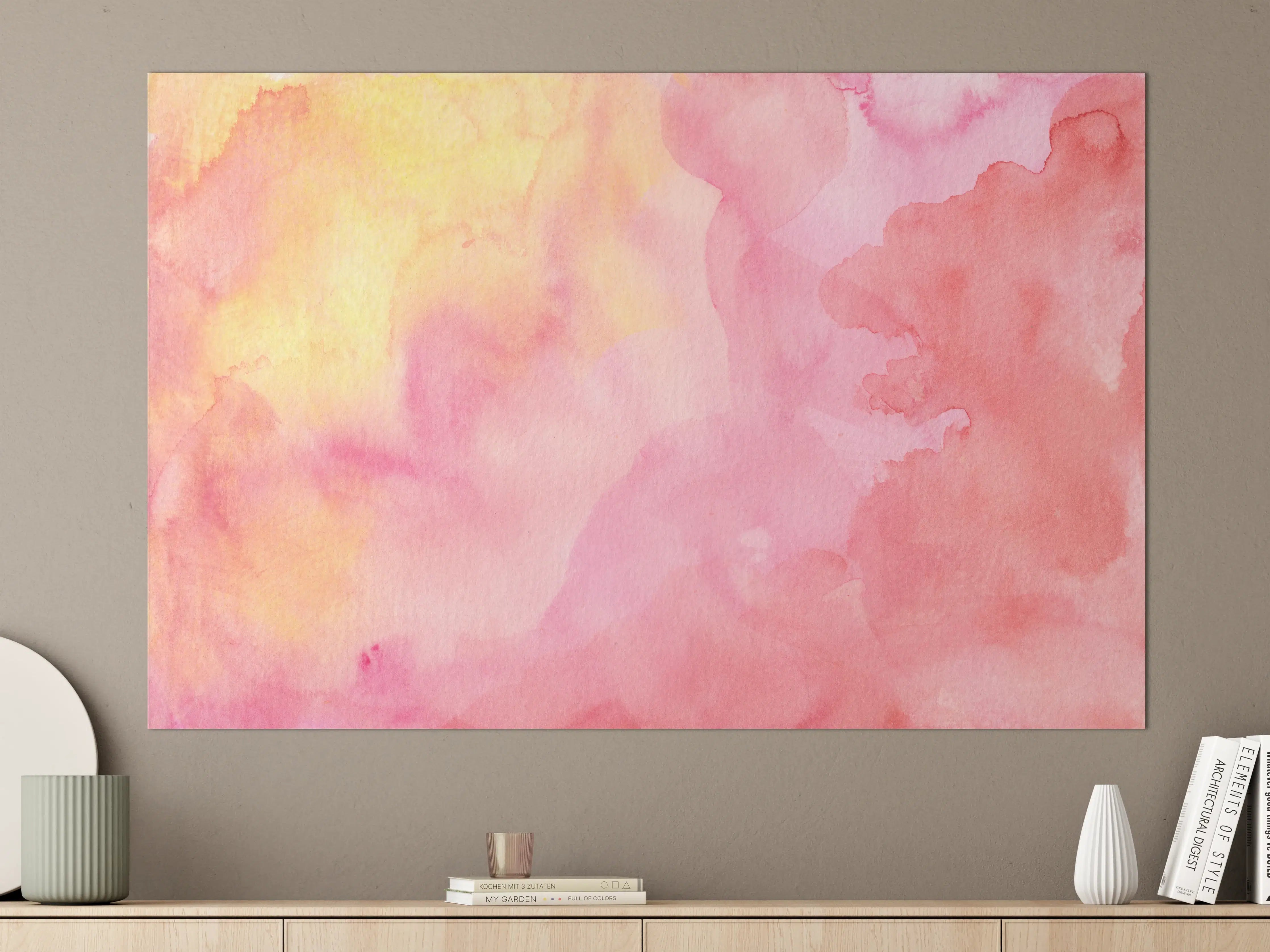 Große Wandbilder - Rosa Verwaschenes Farben-Design