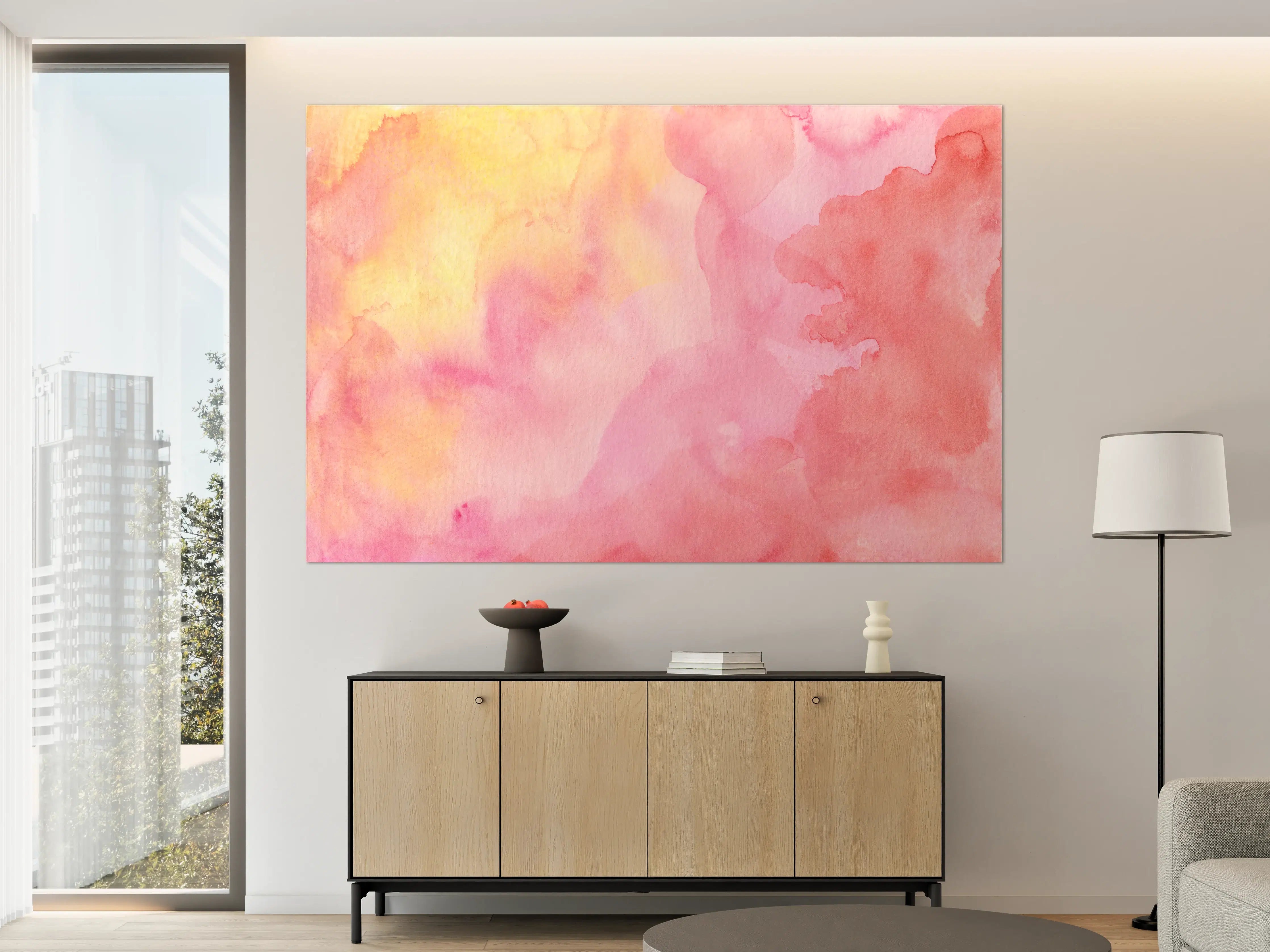 Große Wandbilder - Rosa Verwaschenes Farben-Design