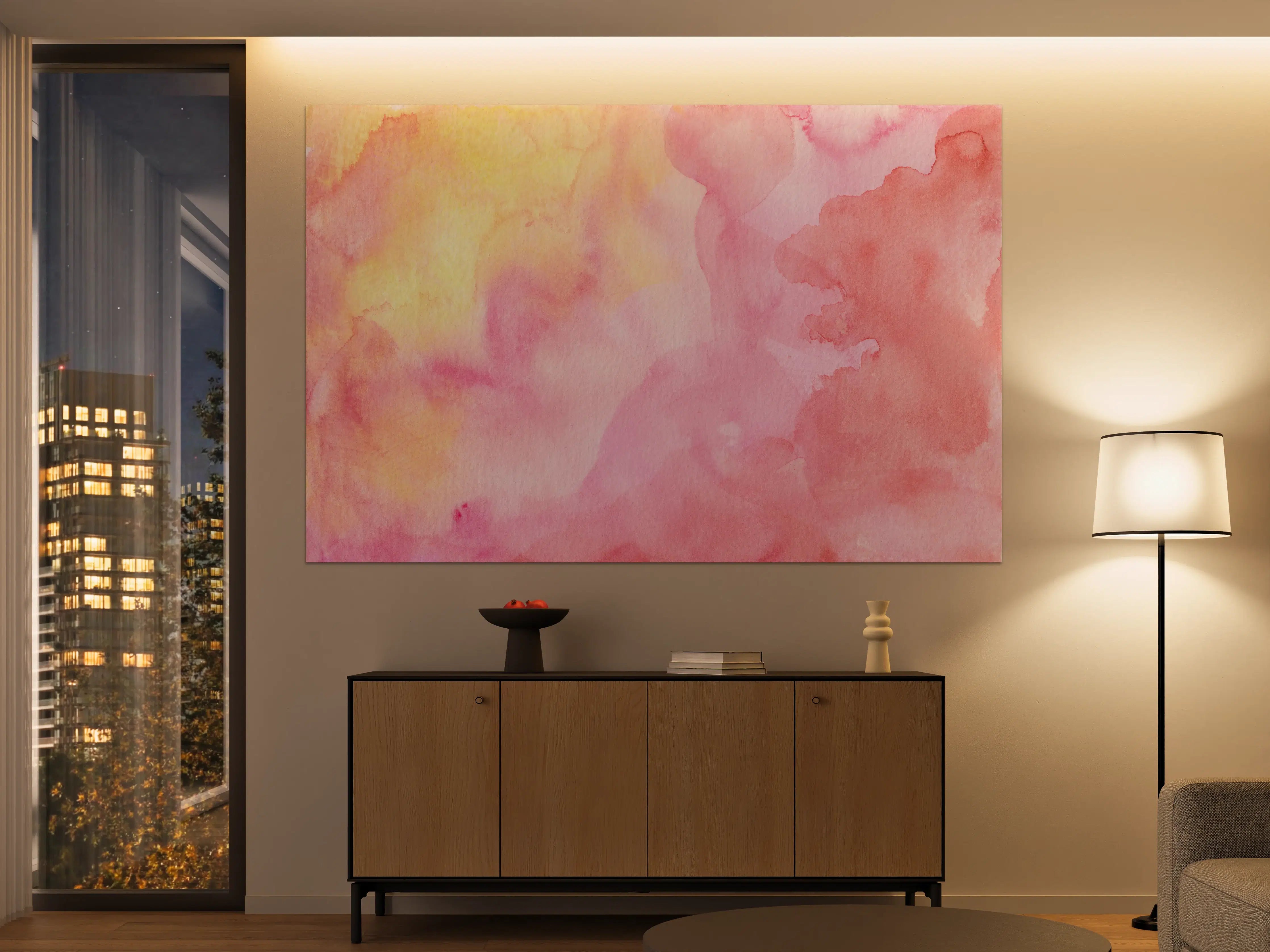 Große Wandbilder - Rosa Verwaschenes Farben-Design