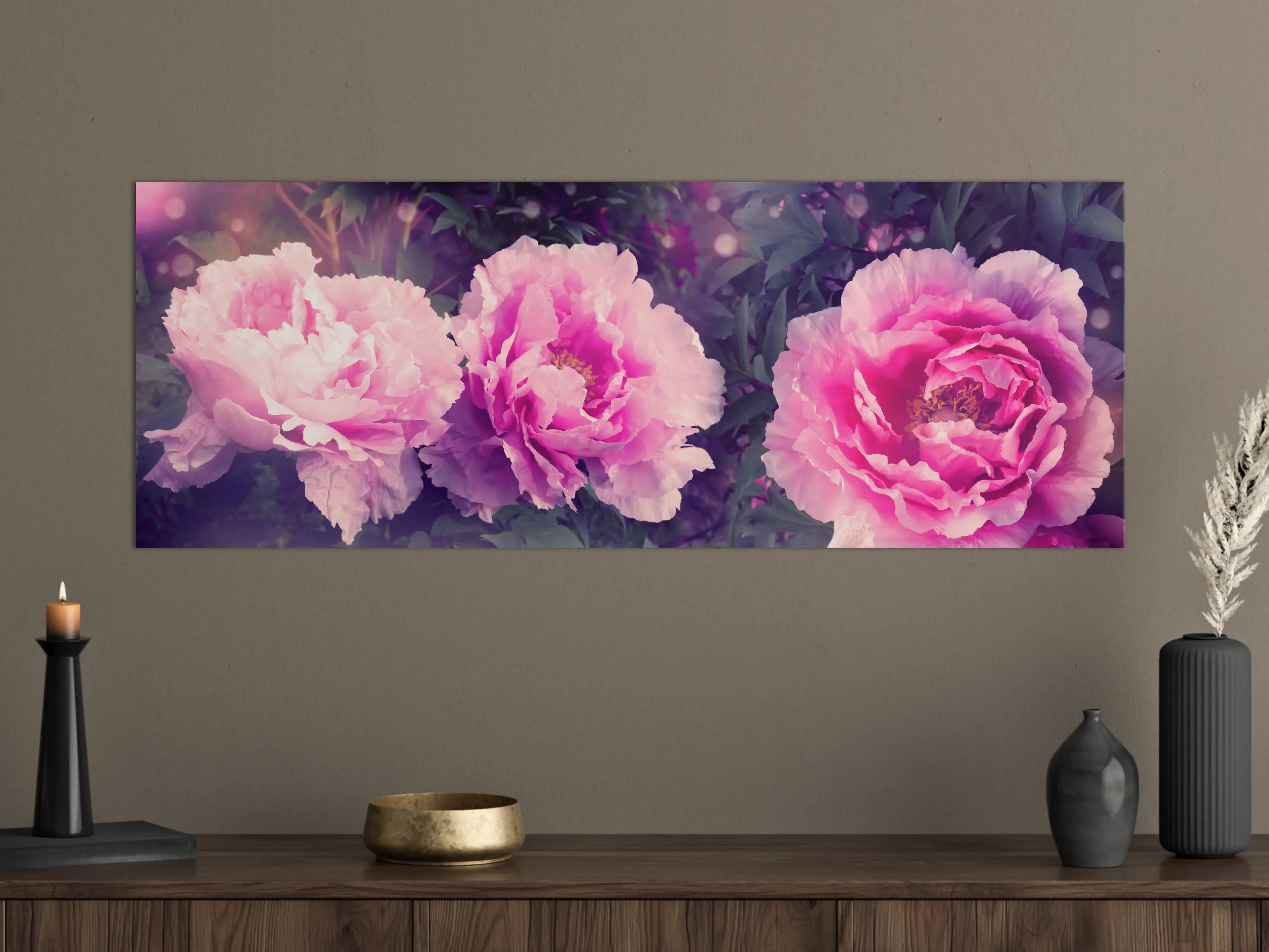 Große Wandbilder - Rosa-Weiße Pfingstrosen