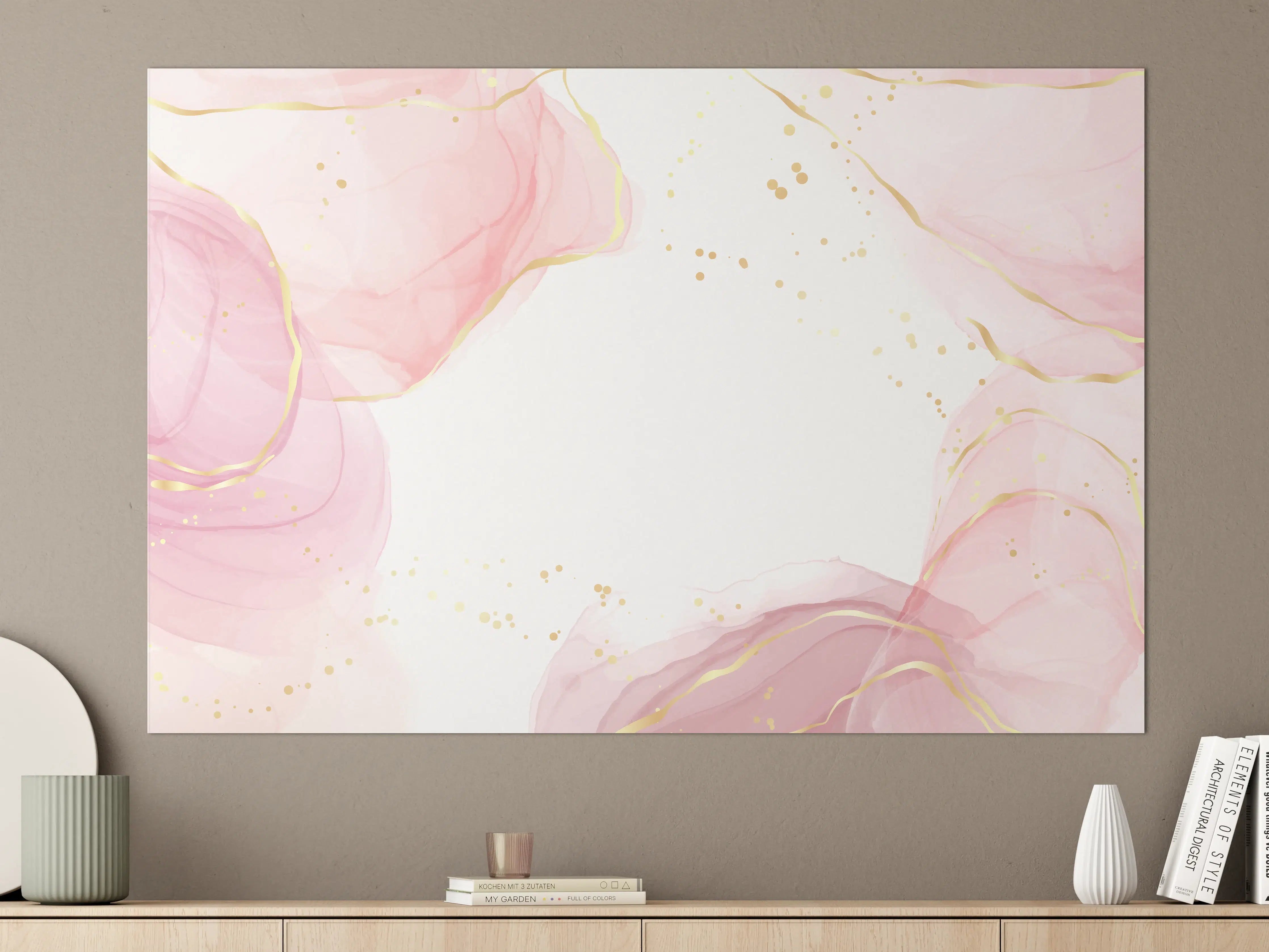Große Wandbilder - Rosé-Goldene Abstrakte Kunst