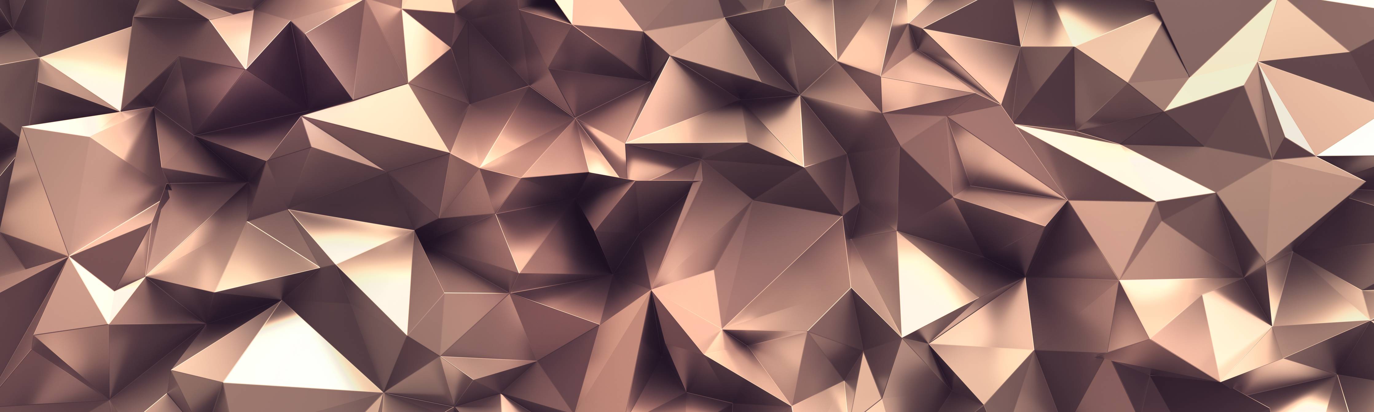 Große Wandbilder-Roségold Kristall-Polygon-Hintergrund