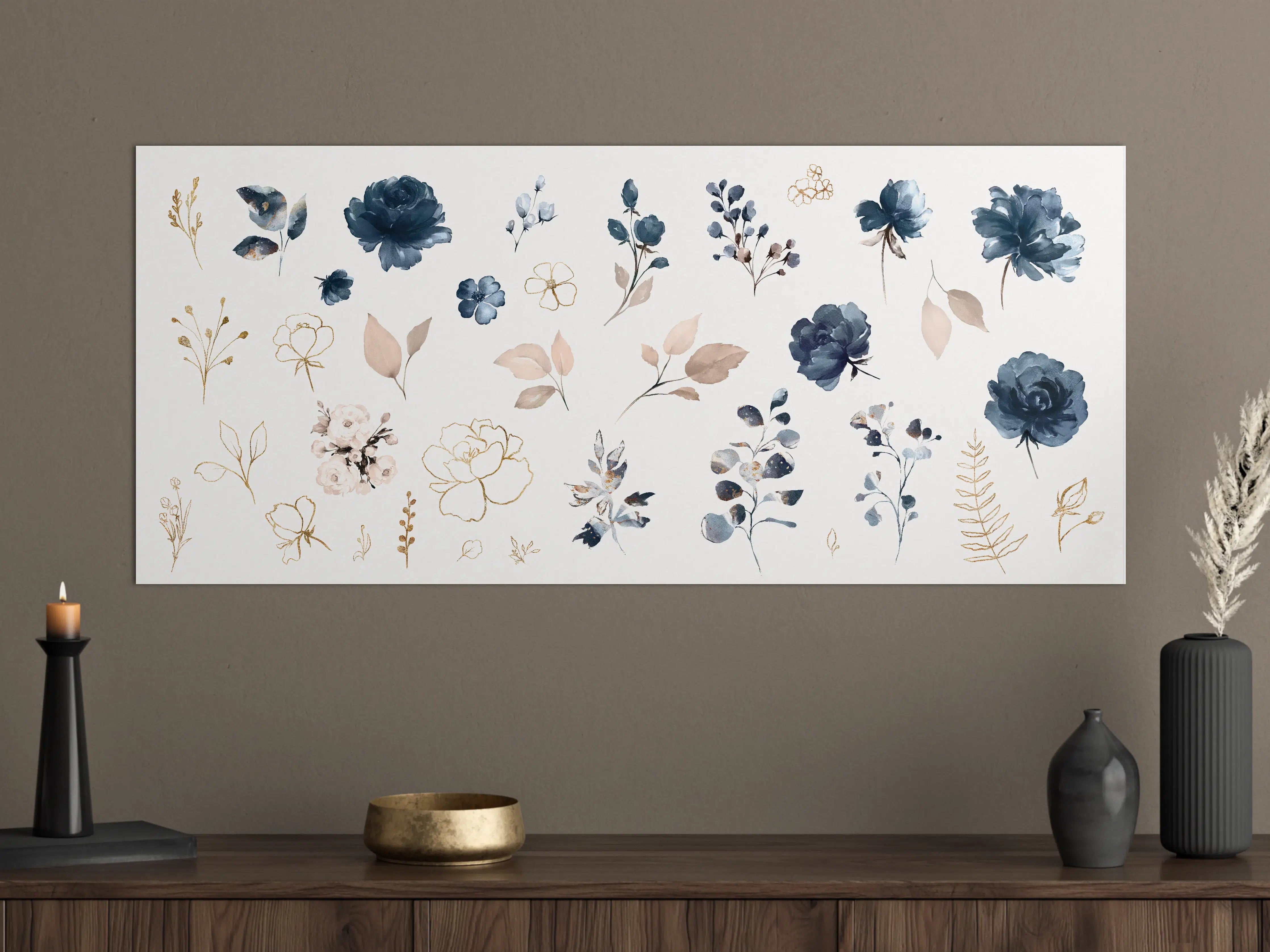 Große Wandbilder - Rosen im Aquarell-Design