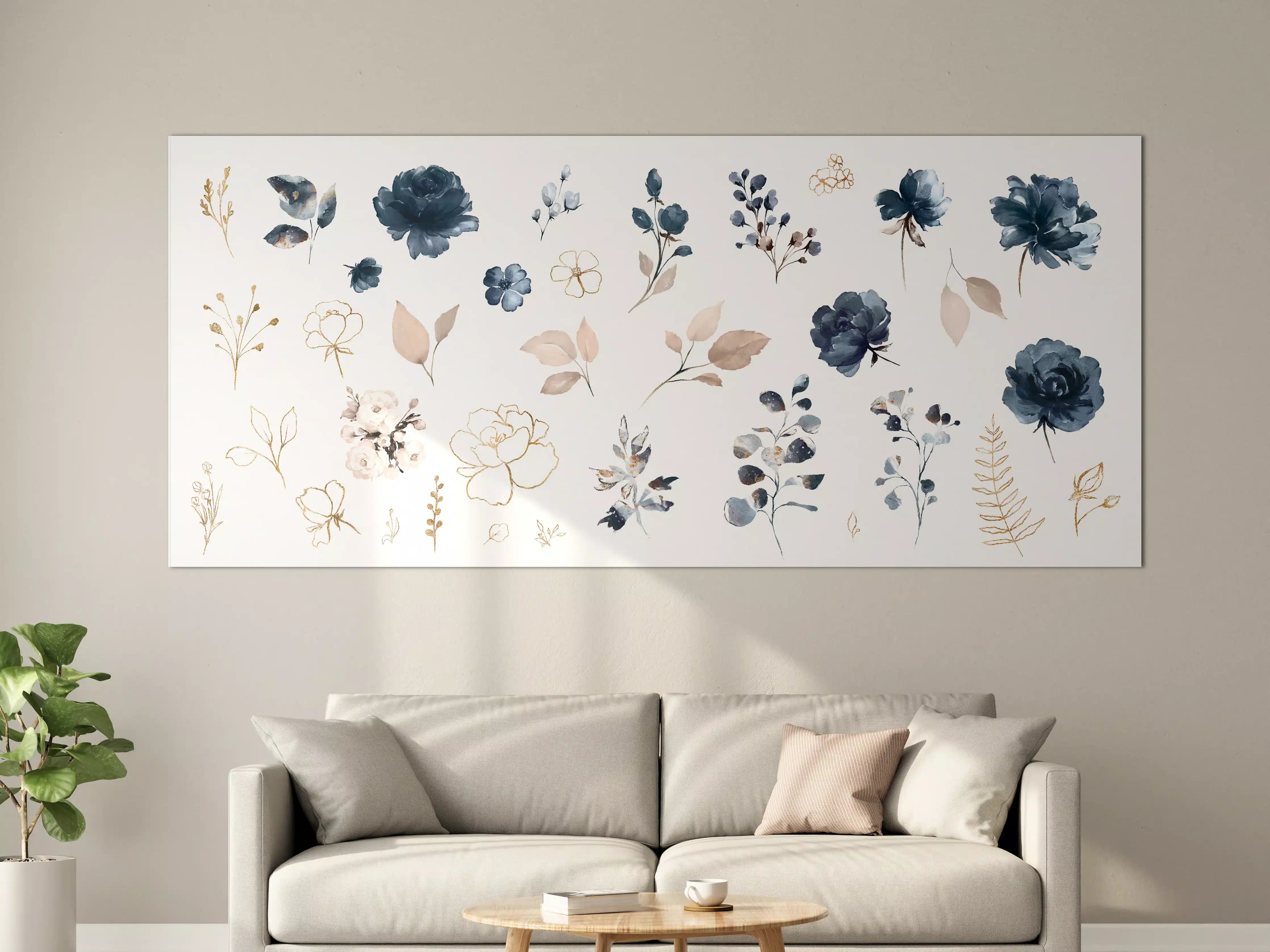 Große Wandbilder - Rosen im Aquarell-Design