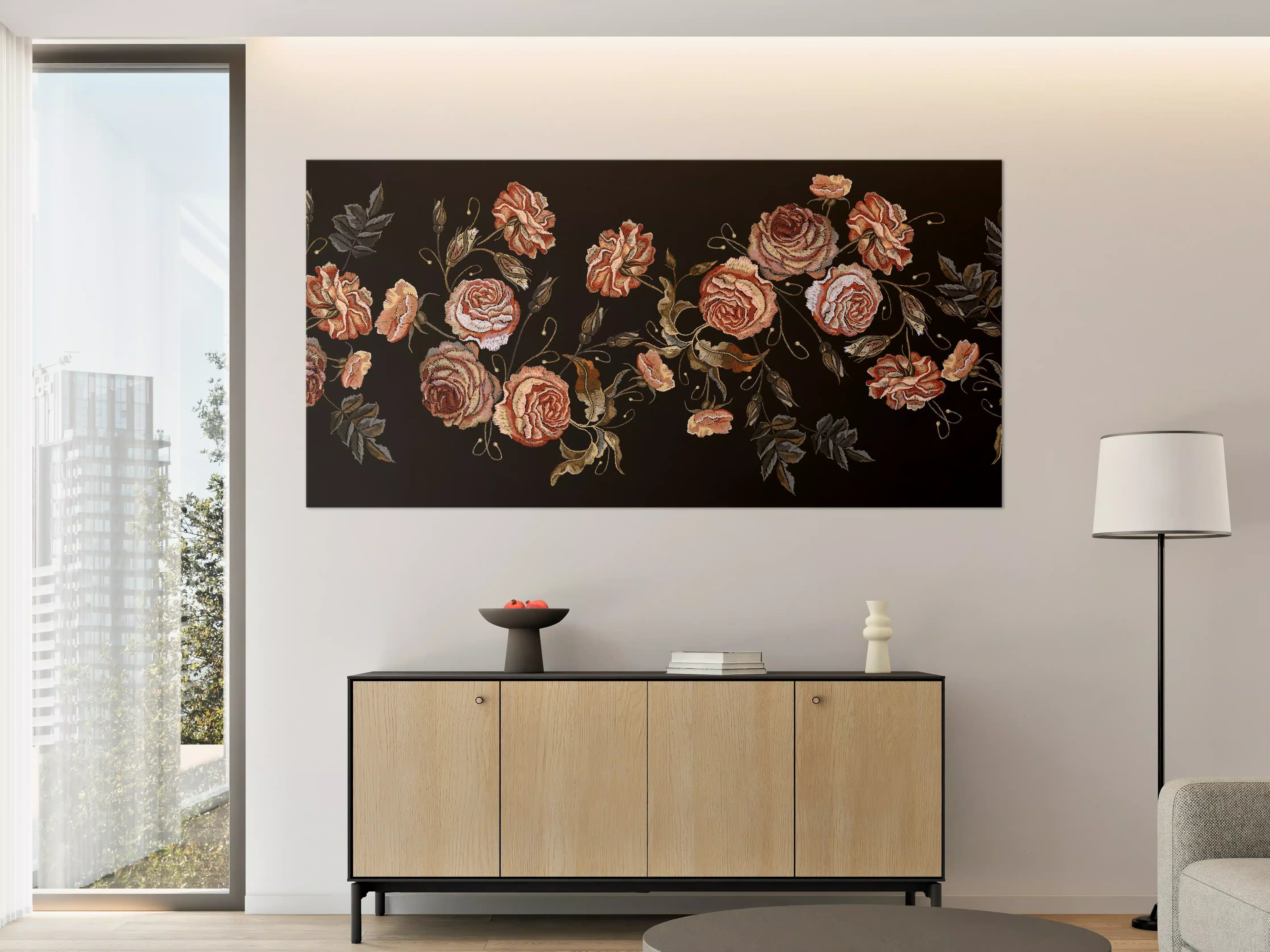 Große Wandbilder - Rosen in der Dunkelheit