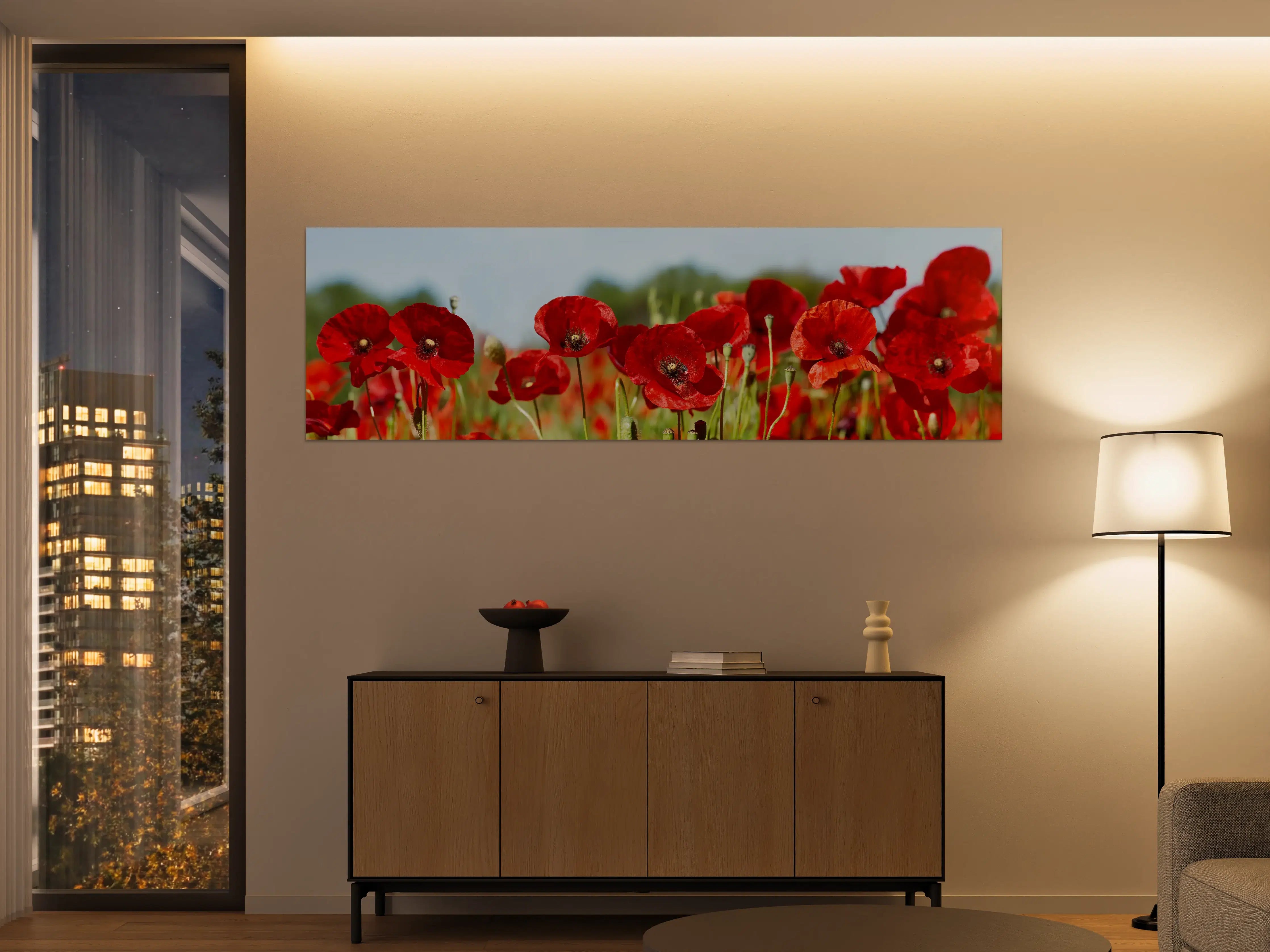 Große Wandbilder - Rote Mohnblumen auf einem Feld