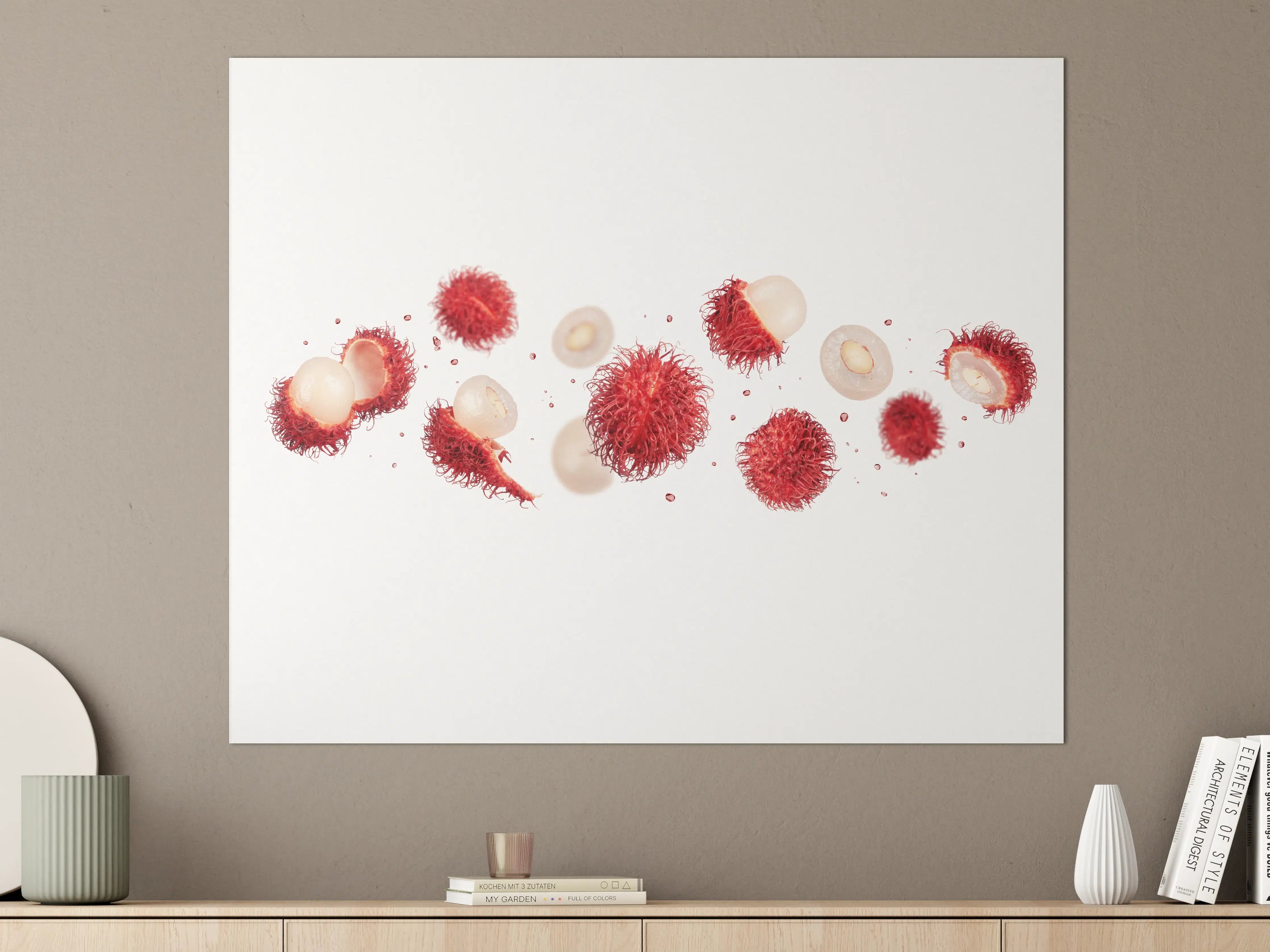 Große Wandbilder - Rote Rambutan Früchte