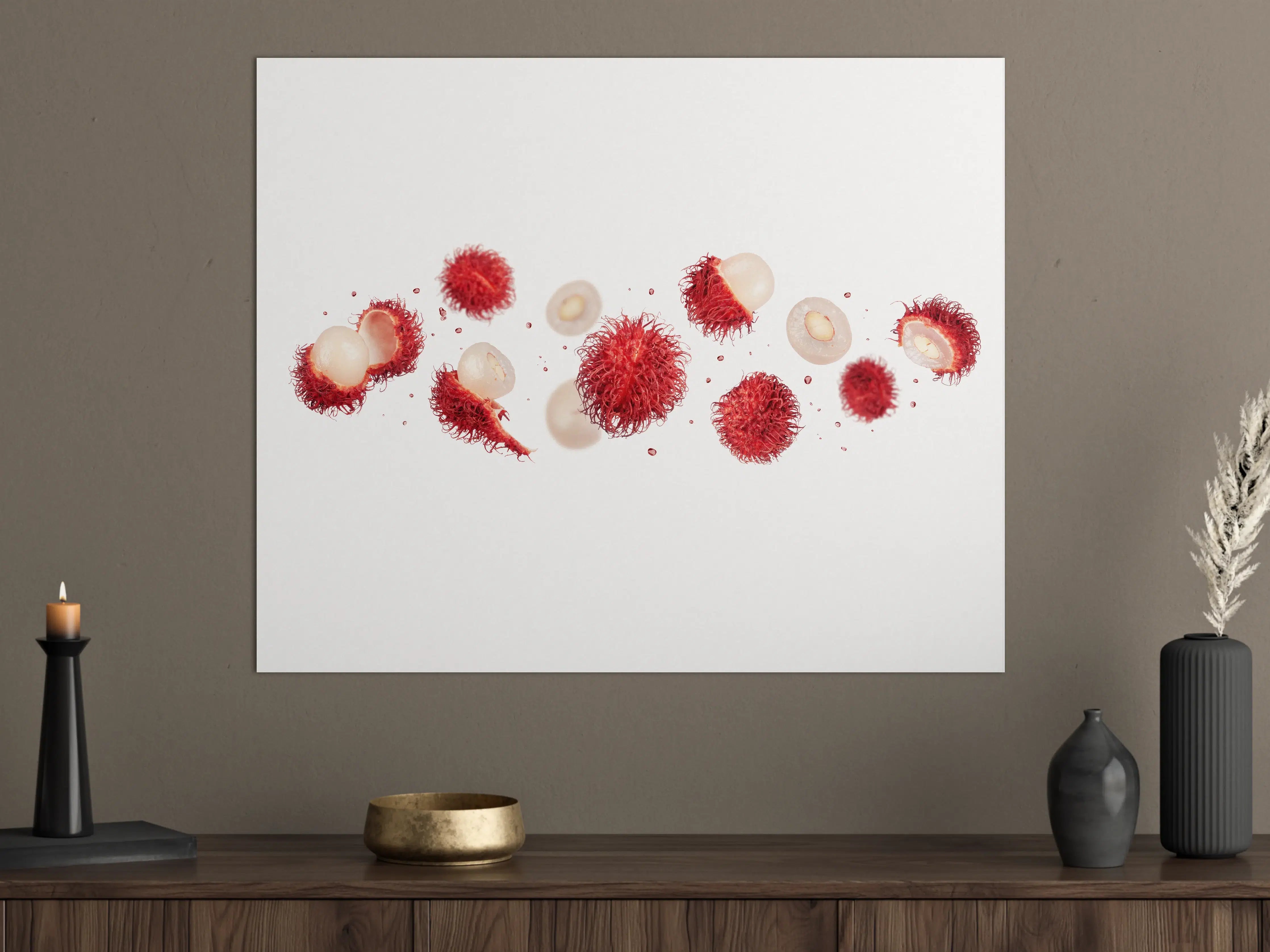 Große Wandbilder - Rote Rambutan Früchte