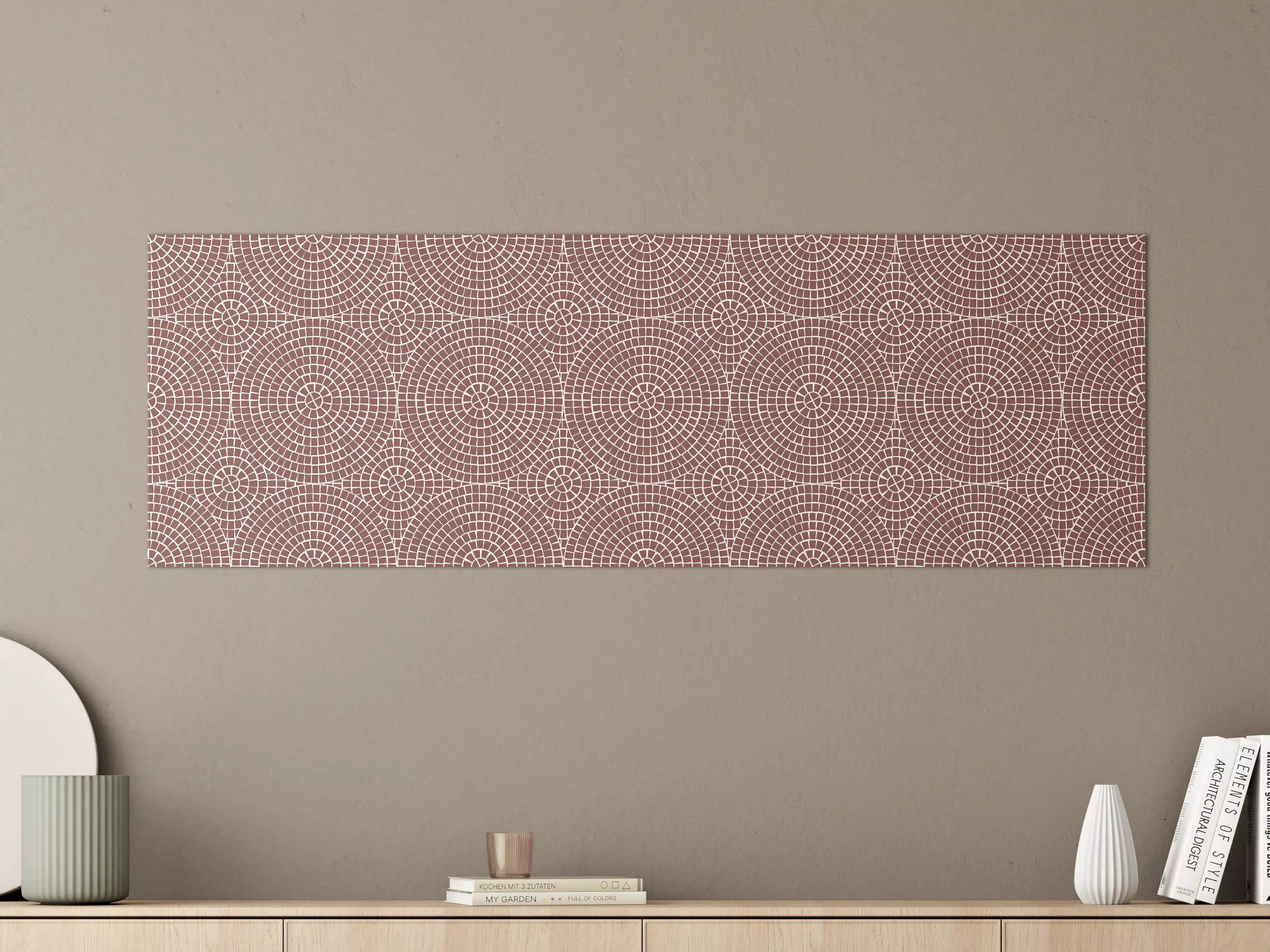 Große Wandbilder - Rote geometrische Muster in zarten Rosa-Tönen