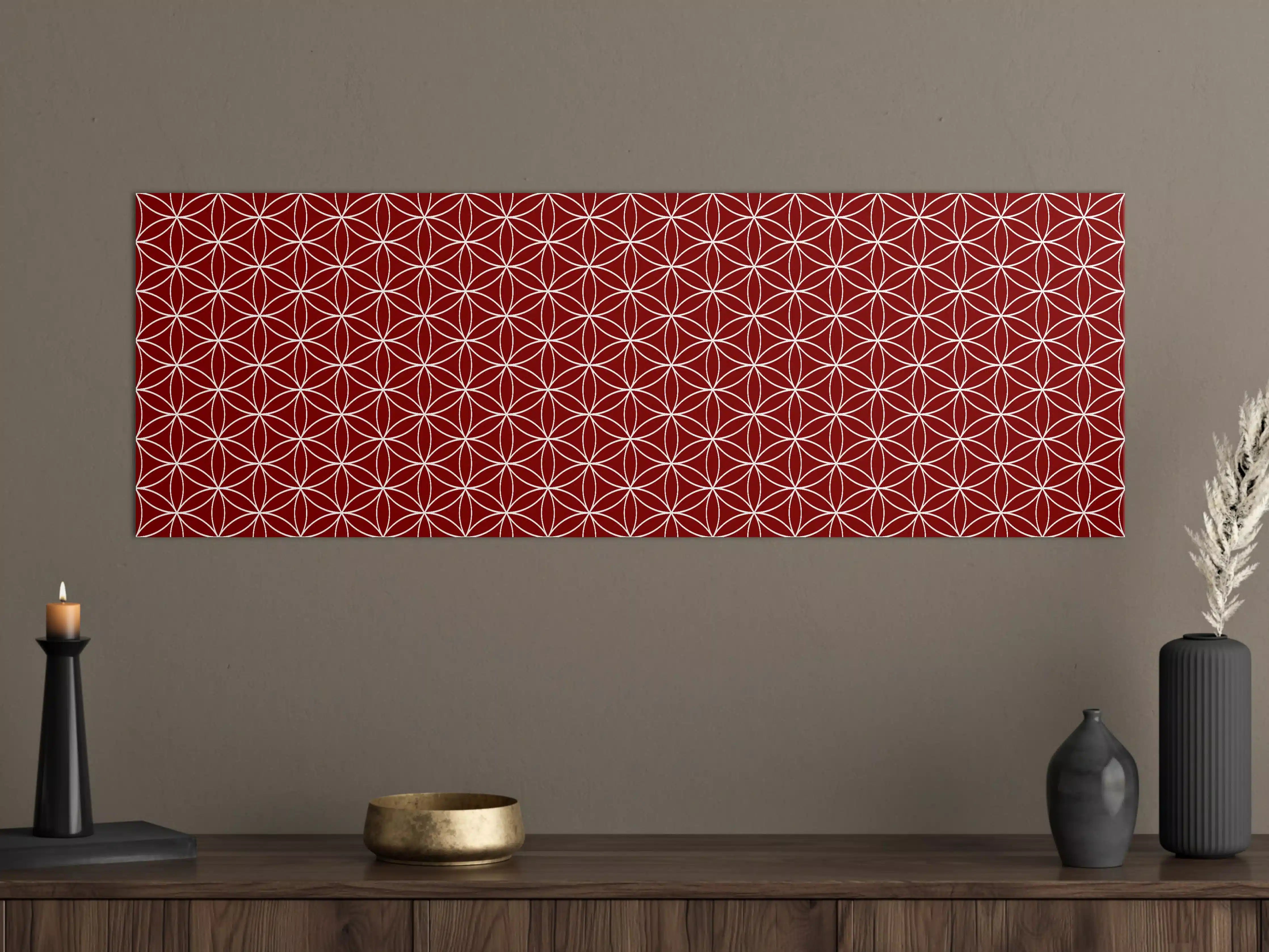 Große Wandbilder - Rote geometrische Mustermotiv