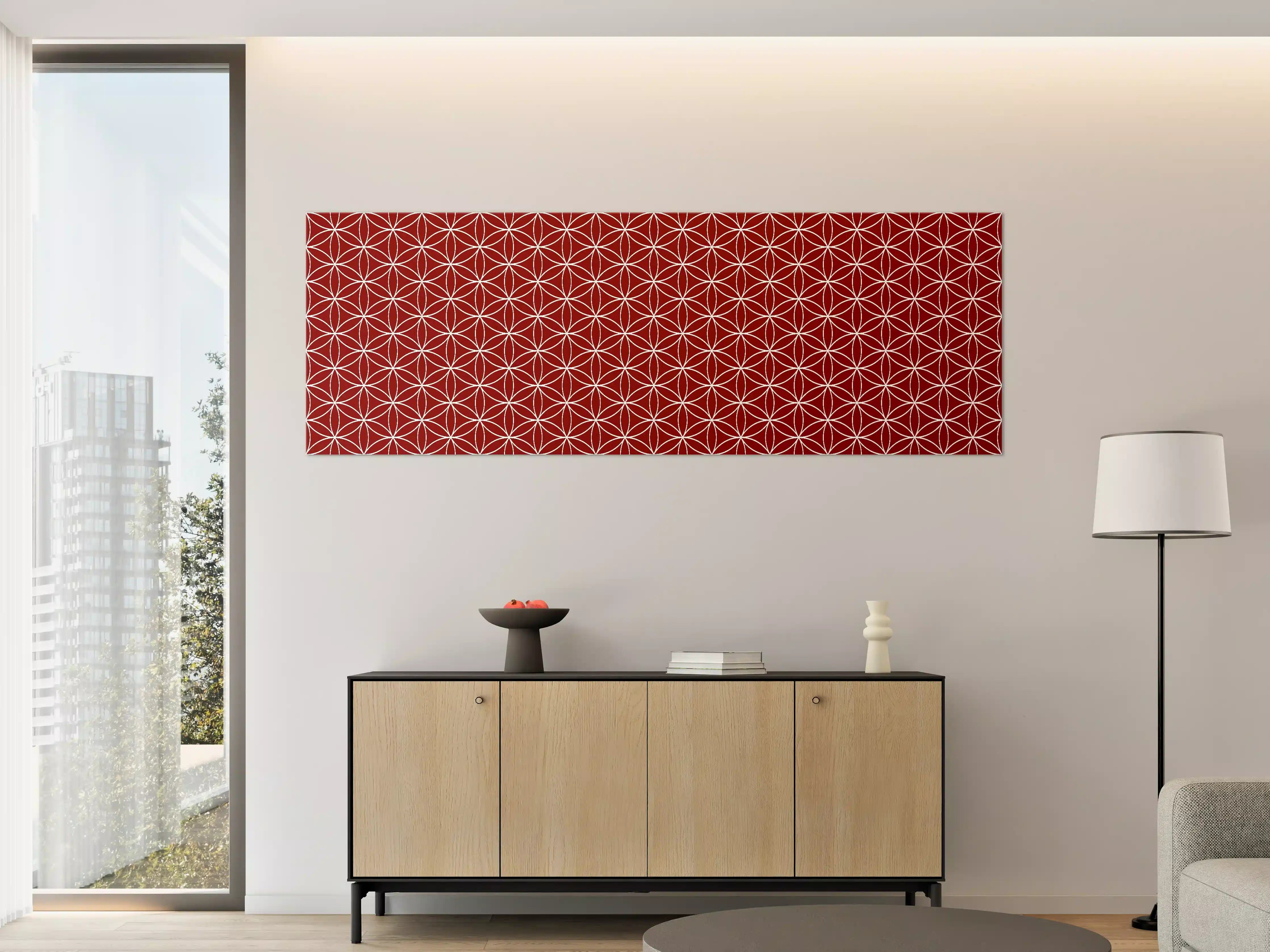 Große Wandbilder - Rote geometrische Mustermotiv