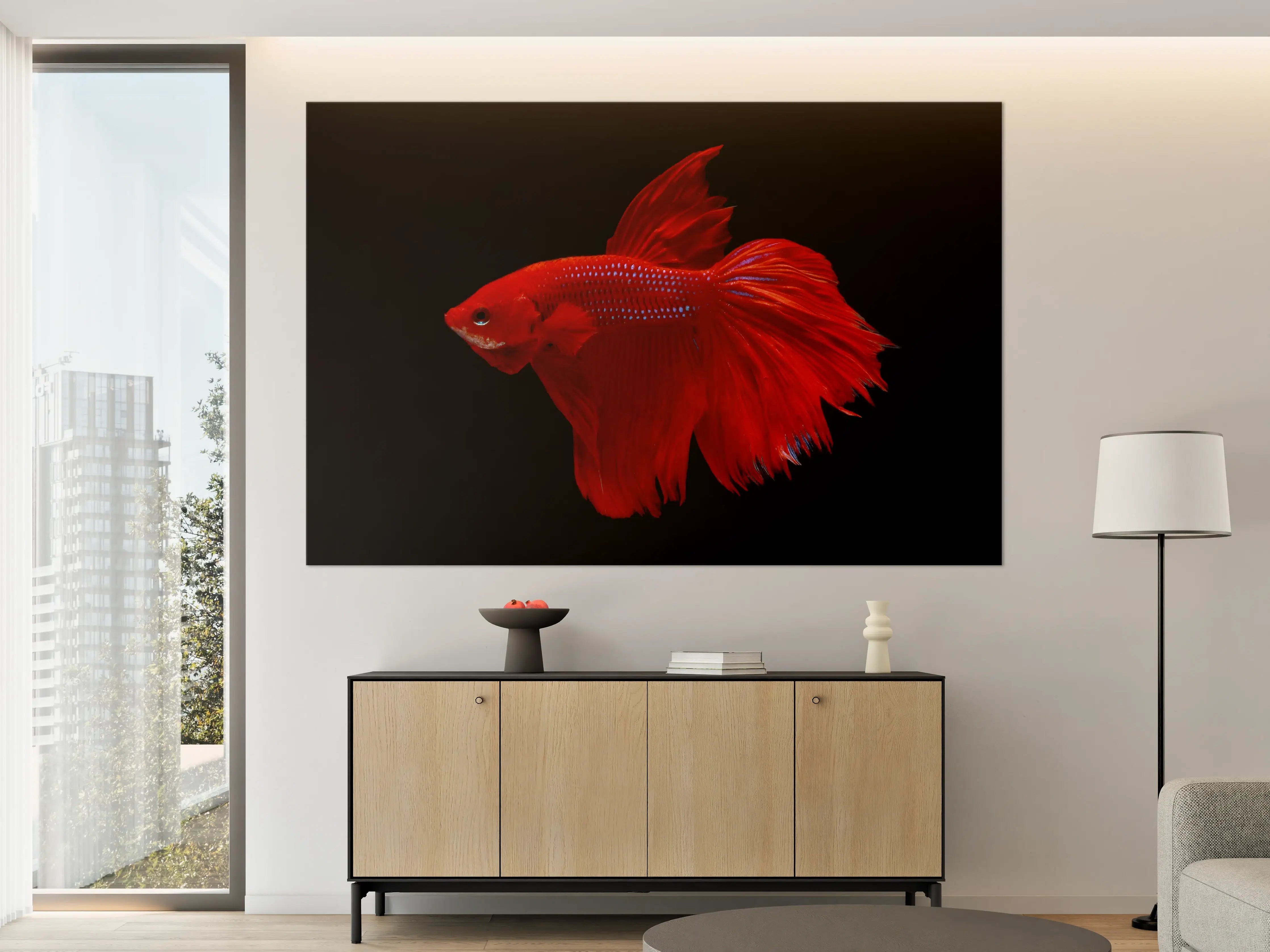 Große Wandbilder - Roter Betta-Kampffisch