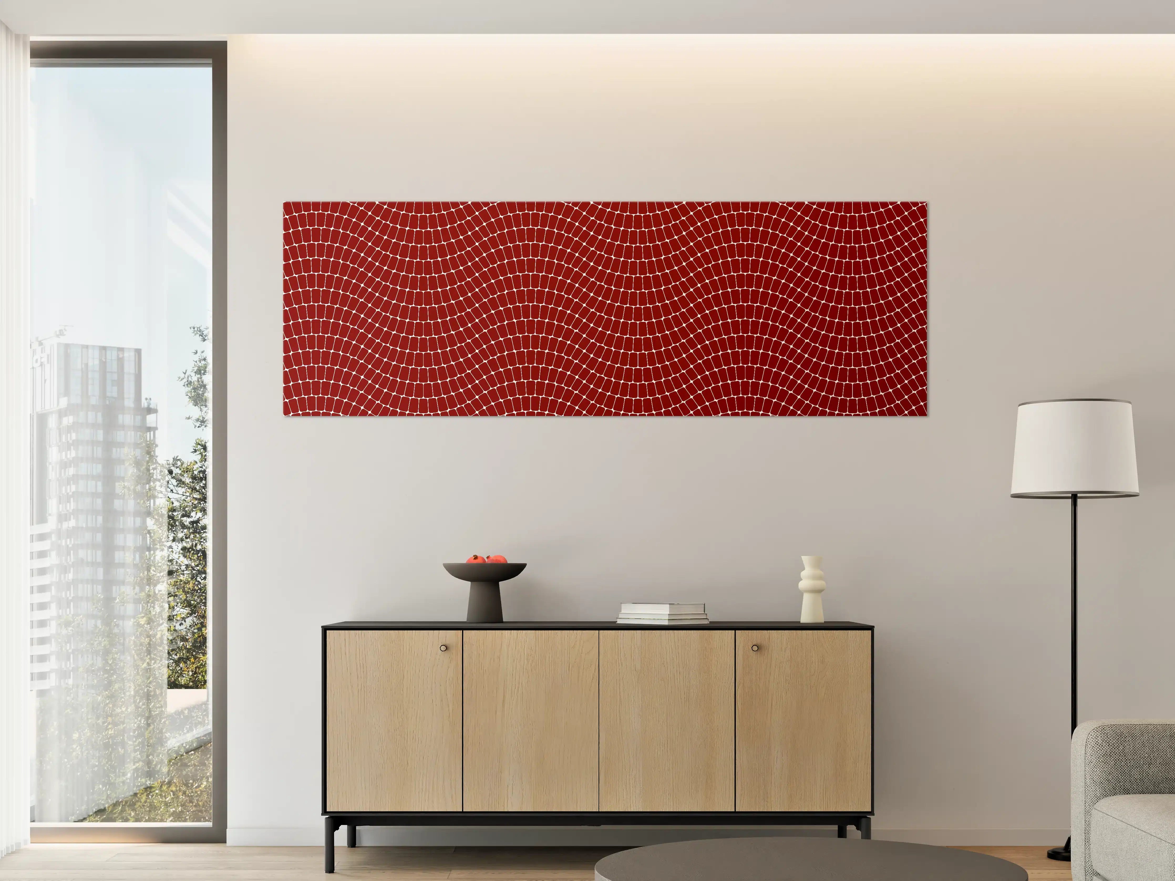 Große Wandbilder - Roter Mosaikboden mit Muster
