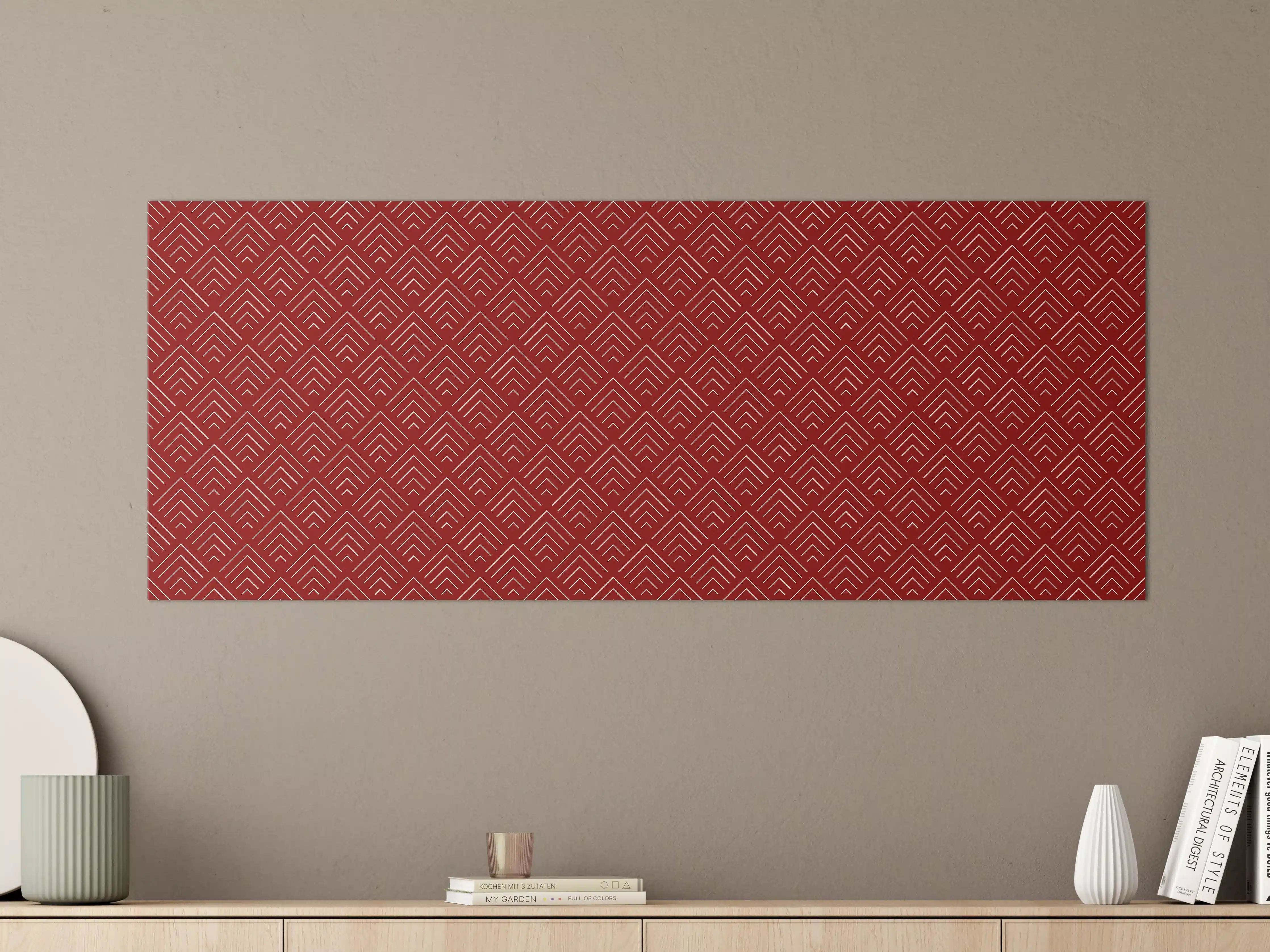 Große Wandbilder - Roter Mustermix mit geometrischer Gestaltung