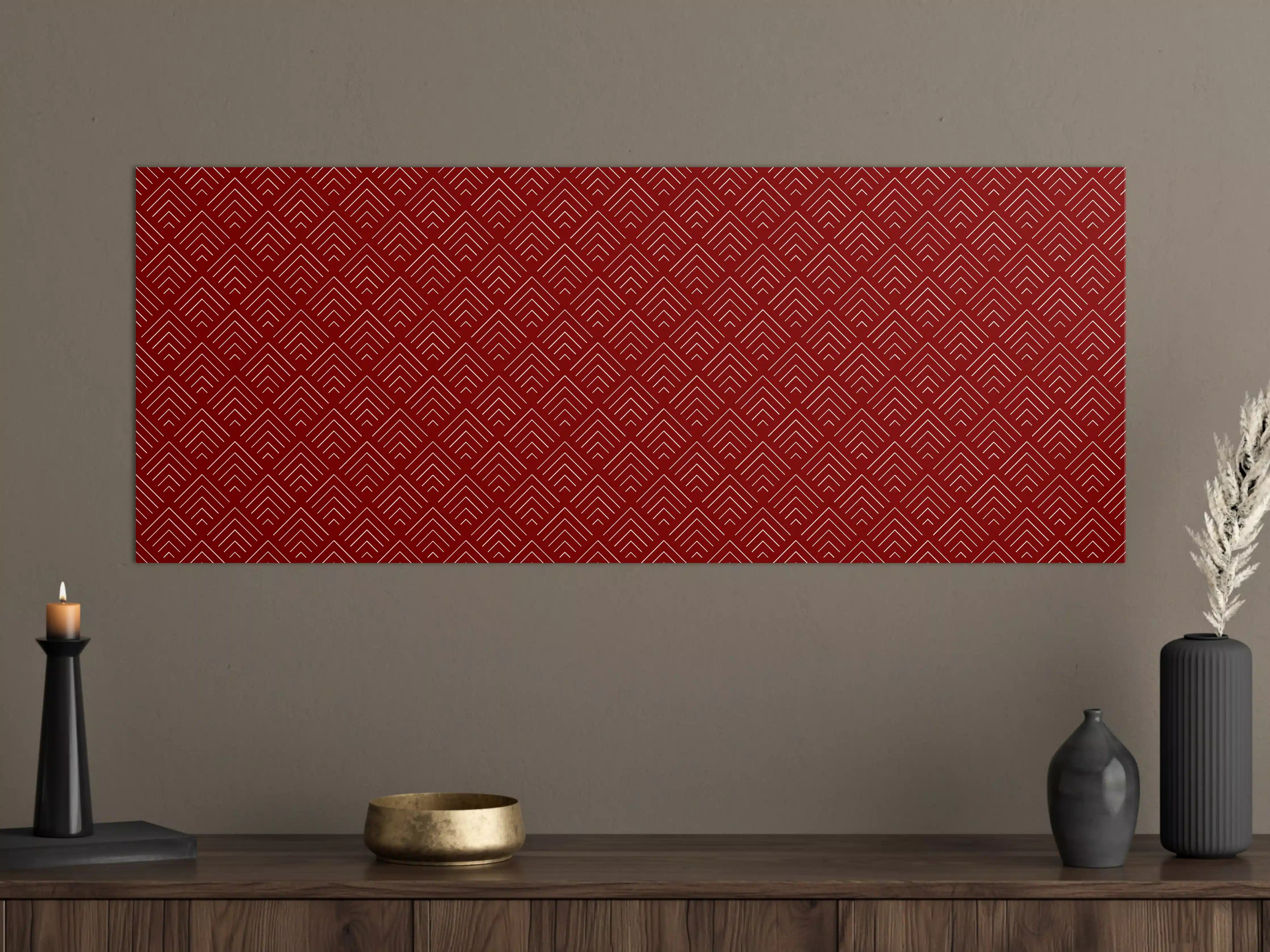 Große Wandbilder - Roter Mustermix mit geometrischer Gestaltung