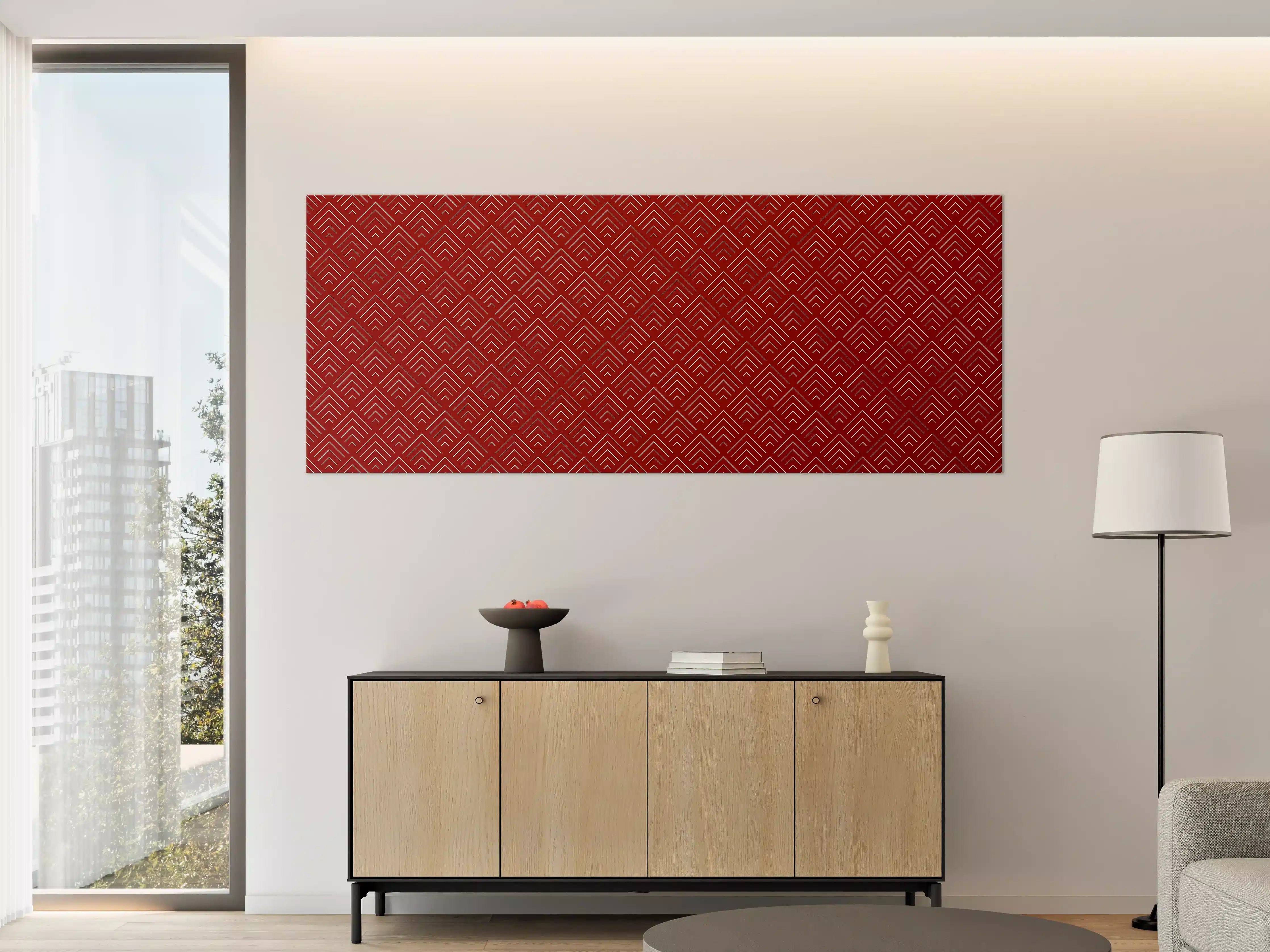 Große Wandbilder - Roter Mustermix mit geometrischer Gestaltung