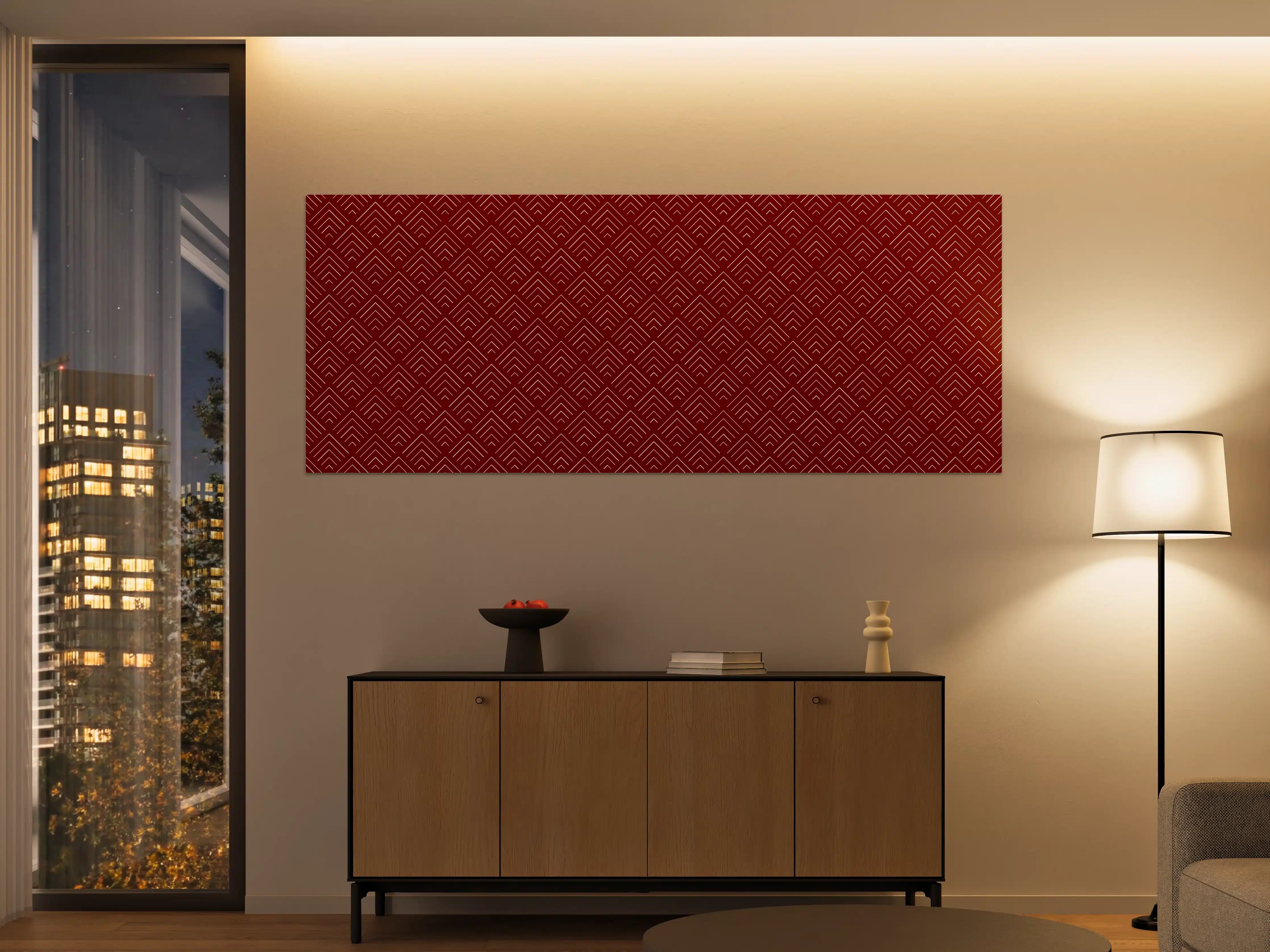 Große Wandbilder - Roter Mustermix mit geometrischer Gestaltung